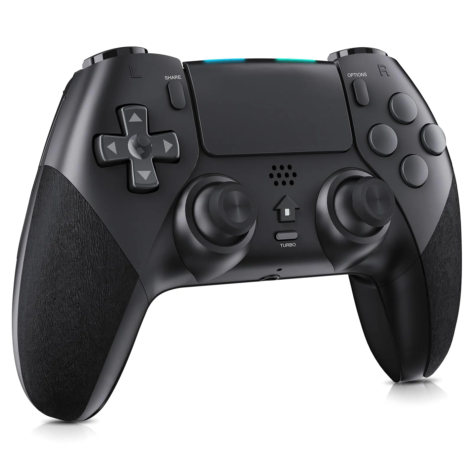 Holilo Controller PS-4, Joystick PS-4 Compatibile con PS-4/Pro/Slim, con Doppia Vibrazione, Somatosensoriale a 6 Assi, Turbo, Touch Panel-Nero