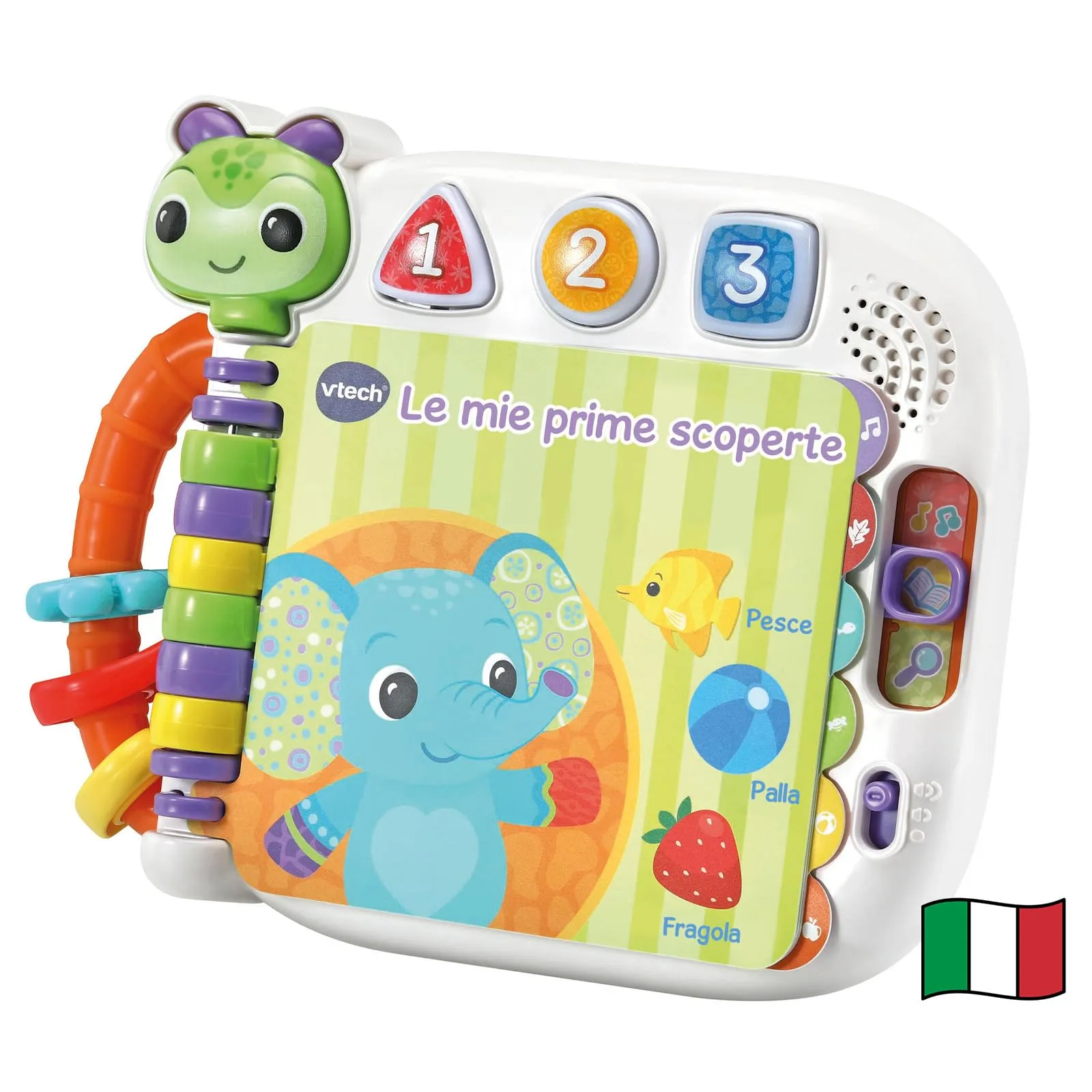 VTech Le Mie Prime Scoperte, Libro Interattivo e Sensoriale per Bambini, Impara il Vocabolario, Più di 20 Suoni Inclusi, Pagine Interattive, Lingua Italiana, Batterie Incluse, 6-36 Mesi