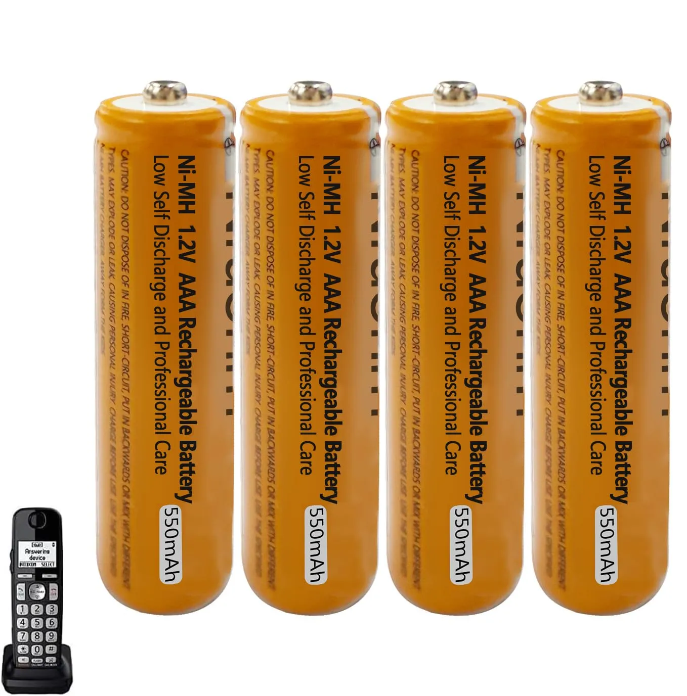 Batterie ricaricabili AAA per Panasonic Gigaset, 550 mAh, 1,2 V, Ni-MH Pile Ricaricabili per telefono senza fili - confezione da 4