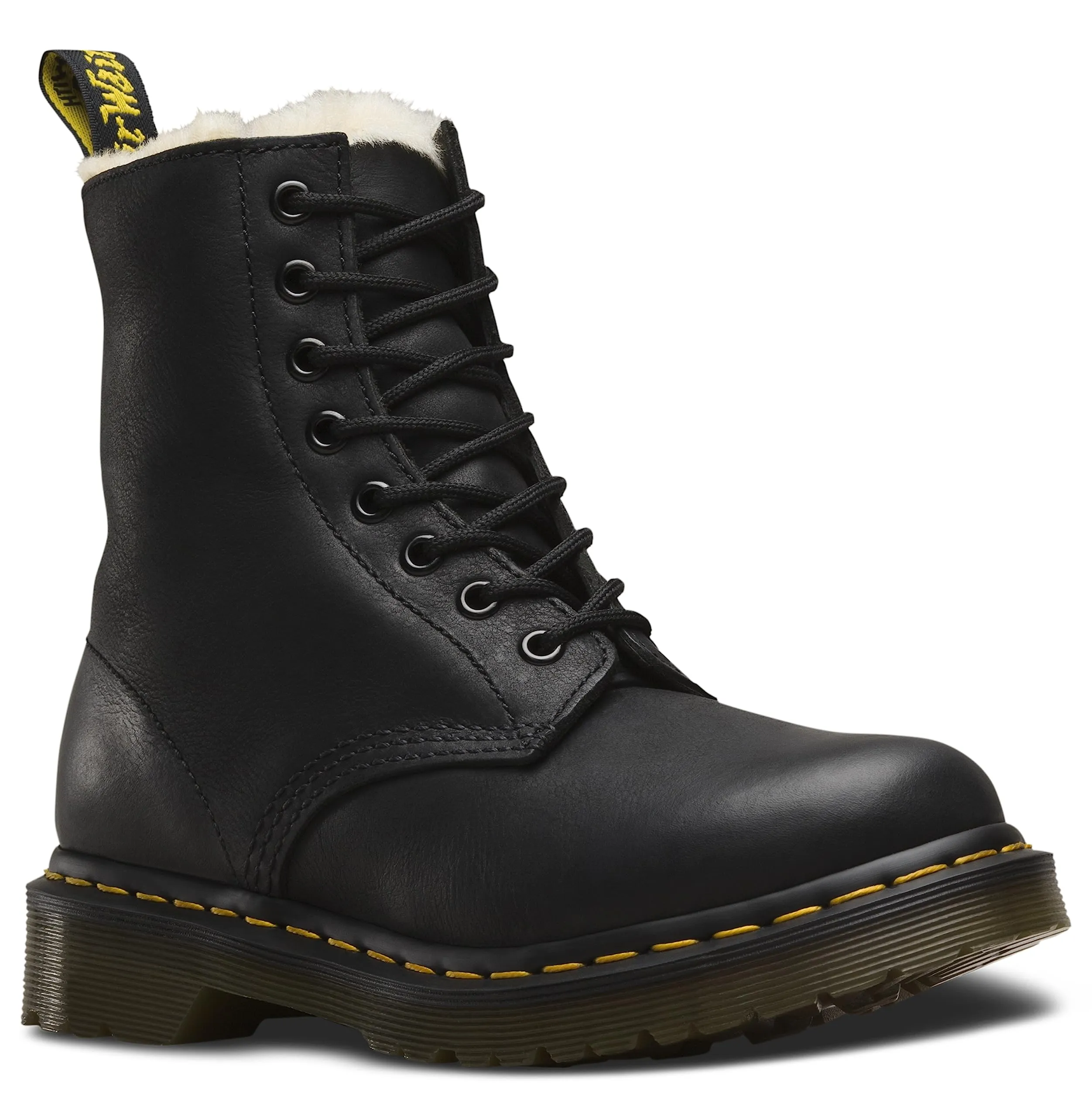 Dr. Martens 1460 Serena Burnished Wyoming, Anfibi Donna, Nero (Black 001), 40 EU