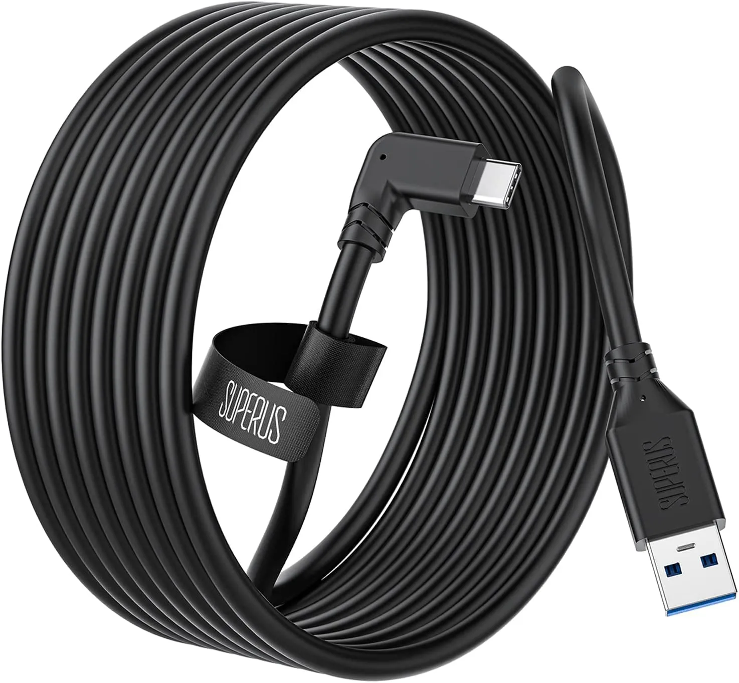 SUPERUS Link Cavo per Oculus/Meta Quest 2/Quest 1, 5M USB 3.0 to USB C Cavo Link, Trasferimento Dati ad Alta Velocità & Cable di Ricarica, Accessori per Headset VR per Gaming PC/Steam VR