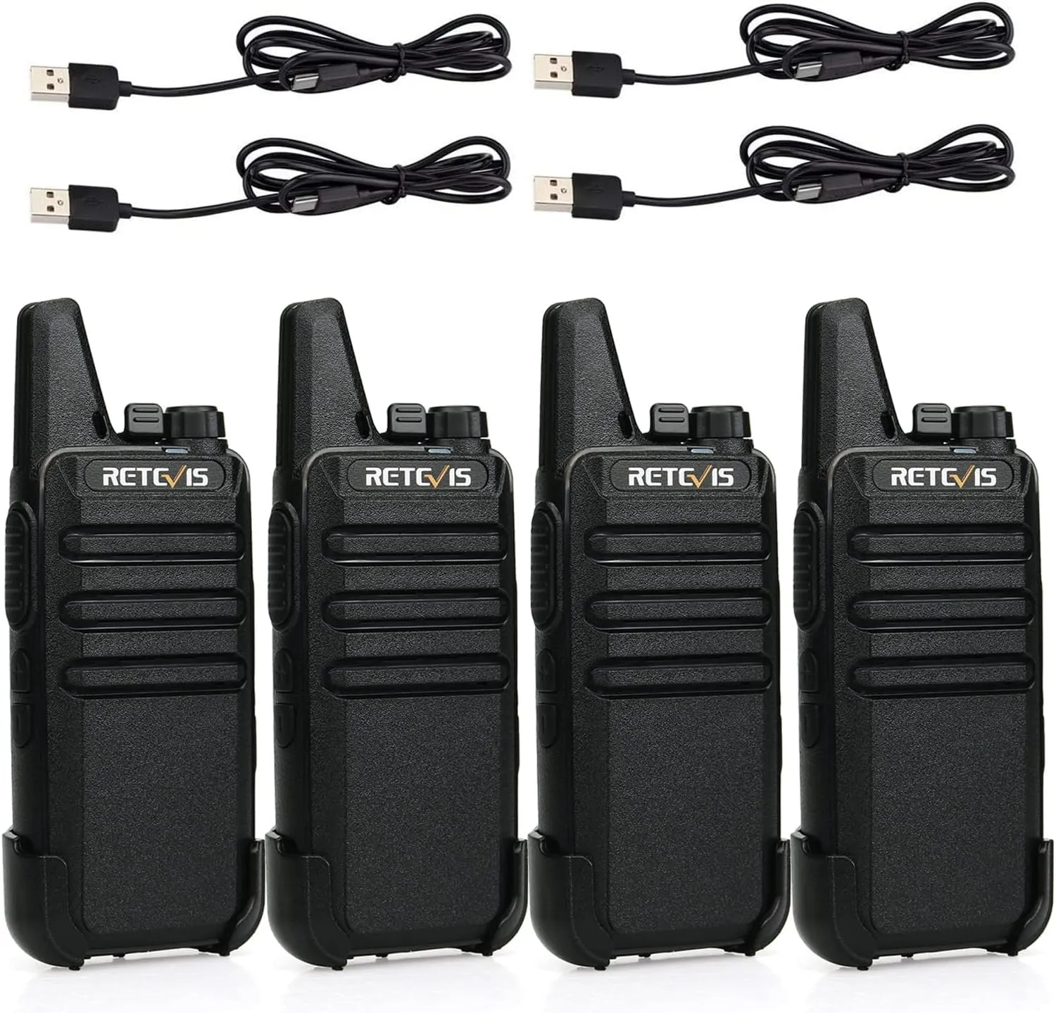 Retevis RT622 Walkie talkie, Mini Walkie Talkie Professionali, PMR446 Ricetrasmittenti, Squelch, VOX Radio bidirezionale, Portatile Ricaricabili per Hotel, Ristorant, Famiglia (Nero, 2 Paio)