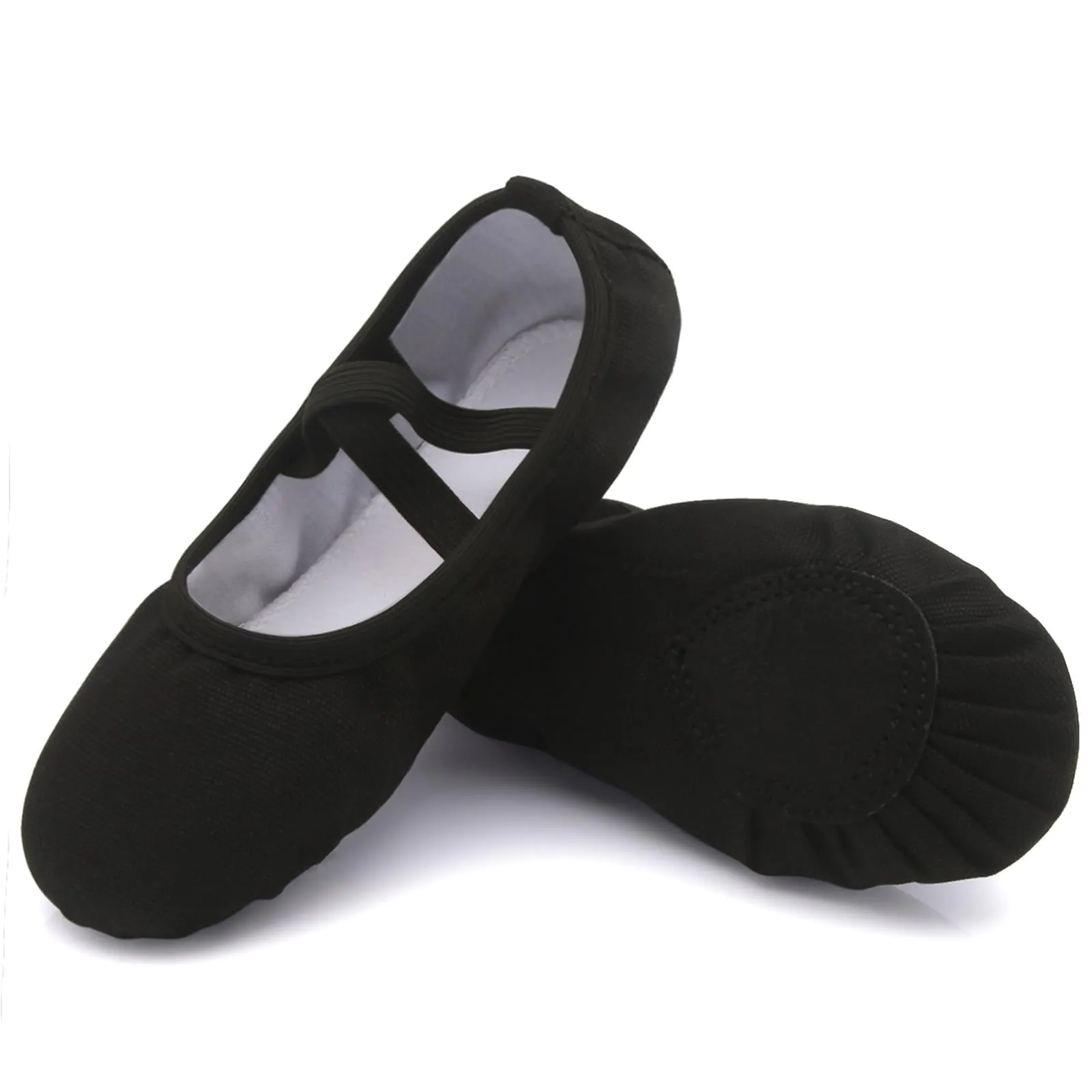 Uniuni Scarpette Danza Classica Bambina Tela Scarpe da Balletto Donna Mezza Punta Ginnastica Scarpe Ragazze Suola in Cuoio Ballo Pantofole Nero 38