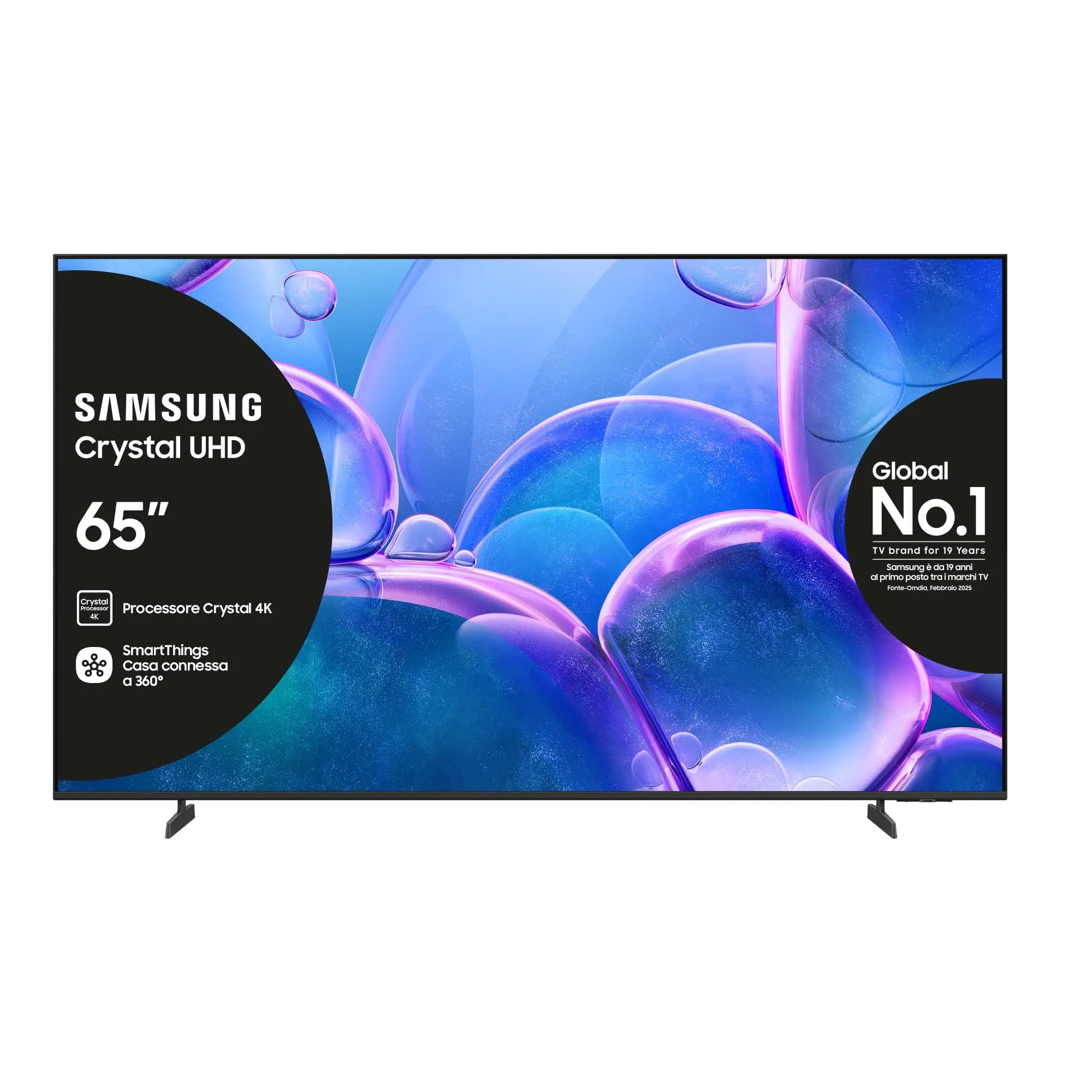 SAMSUNG Smart TV 65'' UE65U7000FUXZT Crystal UHD 4K, Crystal 4K Processor, HDR, Smart Experience, OTS Lite & Adaptive Sound, Metal Stream Design, 2025