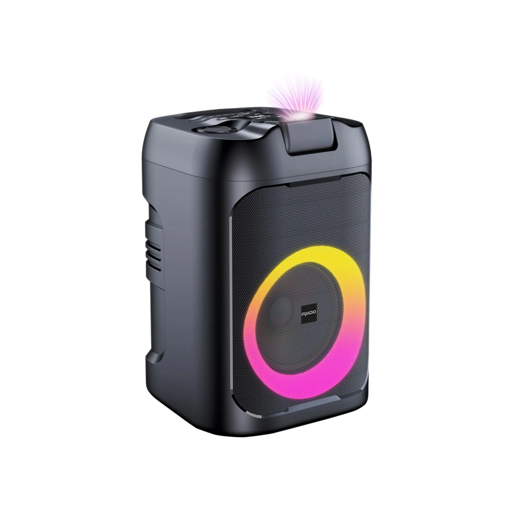 IRRADIO IR-PS60 STARLIGHT, Diffusore portatile, 60W RMS, LED e Laser RGB, Midwoofer da 19 cm, Doppio Tweeter, Karaoke con 2 Microfoni, True Wireless Stereo, Fino a 8 ore di Autonomia