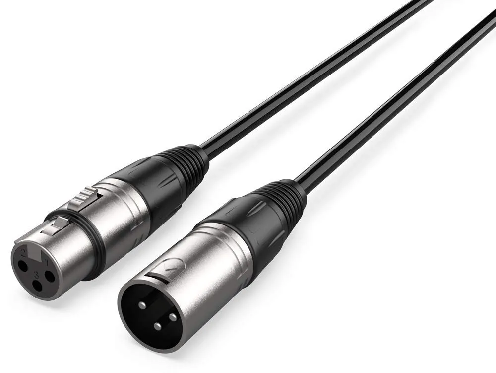 Audibax Silver Cavo XLR maschio a XLR femmina - Lunghezza 10 metri - Connettori OFC ad alta trasmissione del segnale - Rivestito in PVC - Massimo isolamento - Diametro 6 mm - Colore nero