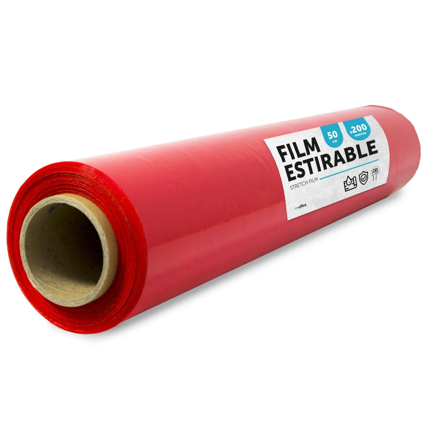 Pellicola rossa per imballaggio, plastica coperta, pellicola rossa per imballaggio di scatole di traslochi, proteggere mobili e spedizioni, dimensioni 50 cm x 200 m estensibile · m-office