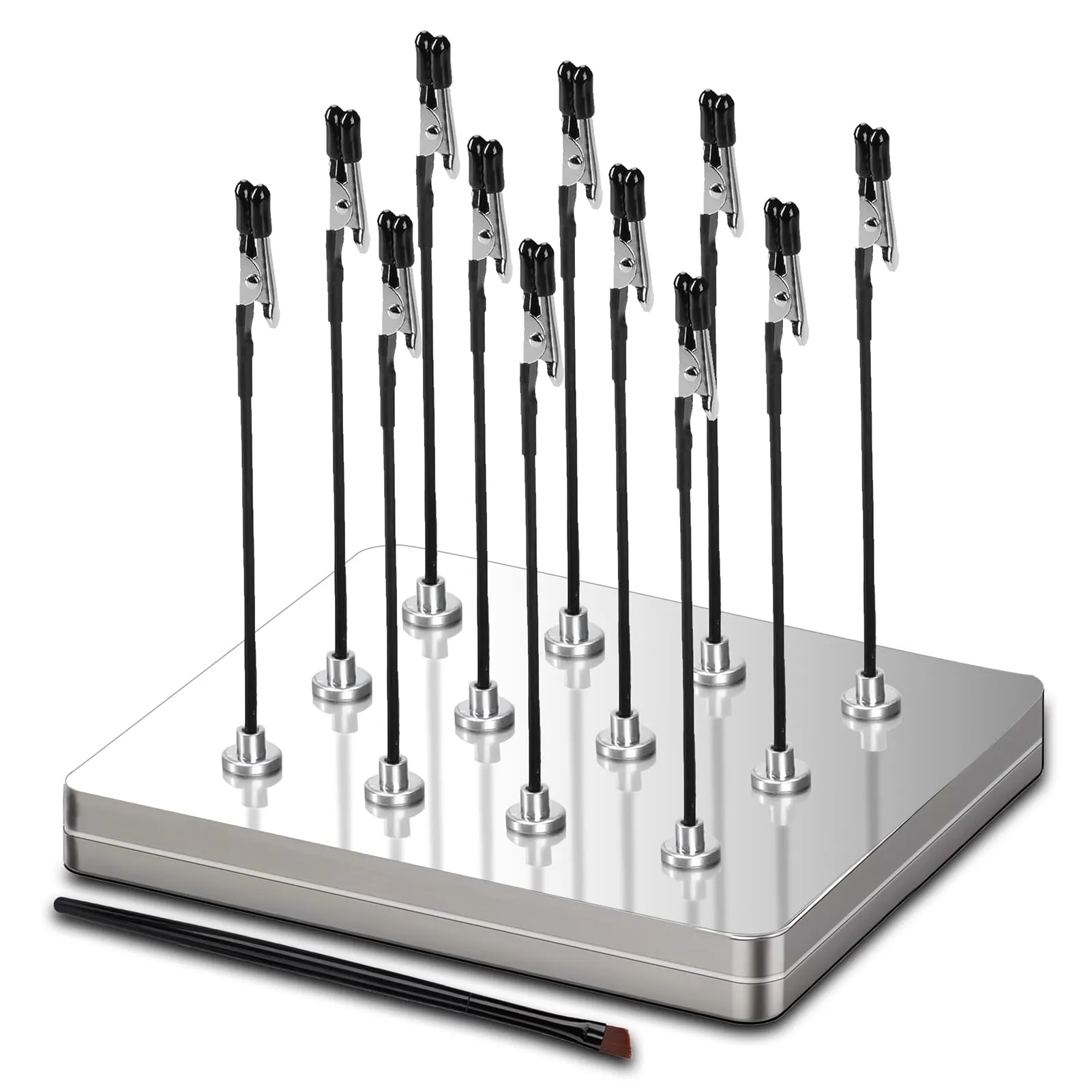 Supporti per modelli e basi per scatole di ferro.12 supporti flessibili per modelli con clip a coccodrillo e basi magnetiche, ideali per modellismo, circuiti stampati, saldatura e bricolage