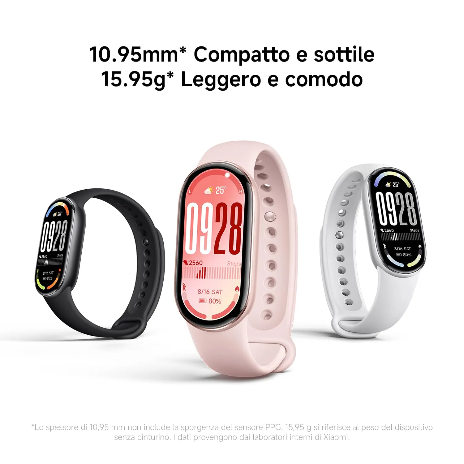 Xiaomi Smart Band 10 (Fitness Tracker), 1.72" AMOLED display, multimateriale, autonomia 21 gg, ricarica rapida, 150+ sport, monitoraggio benessere e sonno, HyperOS 2.0, resistente 5ATM, Compass, Rosa