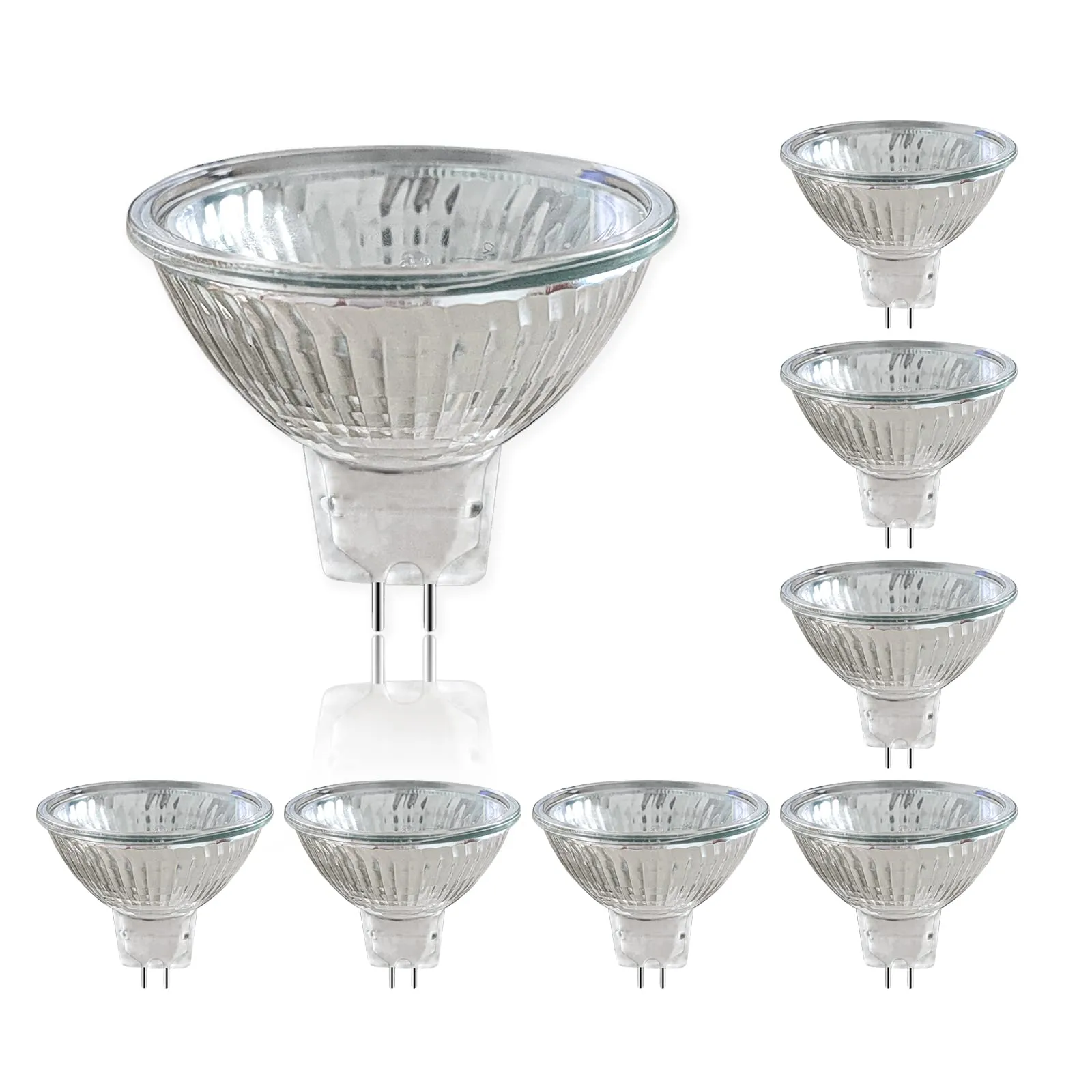 8 Pezzi Alogeno Faretti GU5.3 35W 12V, Dimmerabile Bianco Caldo 2700K, 400LM, Lampadina Alogena Dicroica con Riflettore, MR16 Faretto GU5.3 Base bi-pin, per illuminazione da incasso