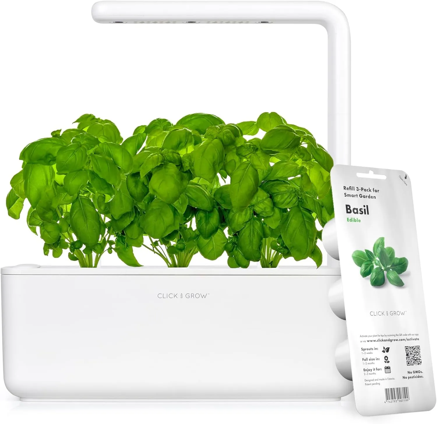 Click & Grow, Orto da Interno con 3 Capsule di Terreno, Illuminazione e Irrigazione Automatica, più Facile della Coltivazione Idroponica, Kit completo