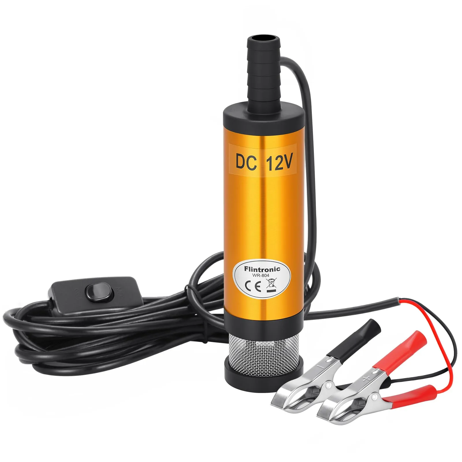 Flintronic Pompe acqua e gasolio con fascette 38mm Elettrica con Filtro Rimovibile
