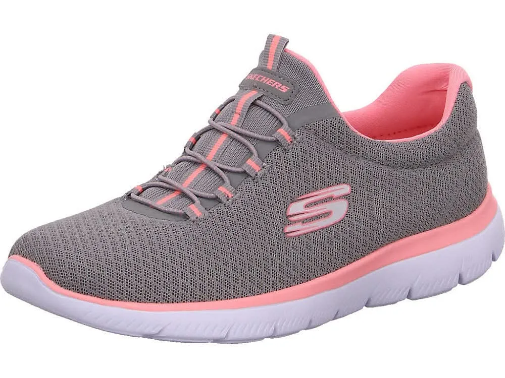 Skechers Summits Top Player, Scarpe da ginnastica Donna, Grey Mesh Pink Trim, 39 EU
