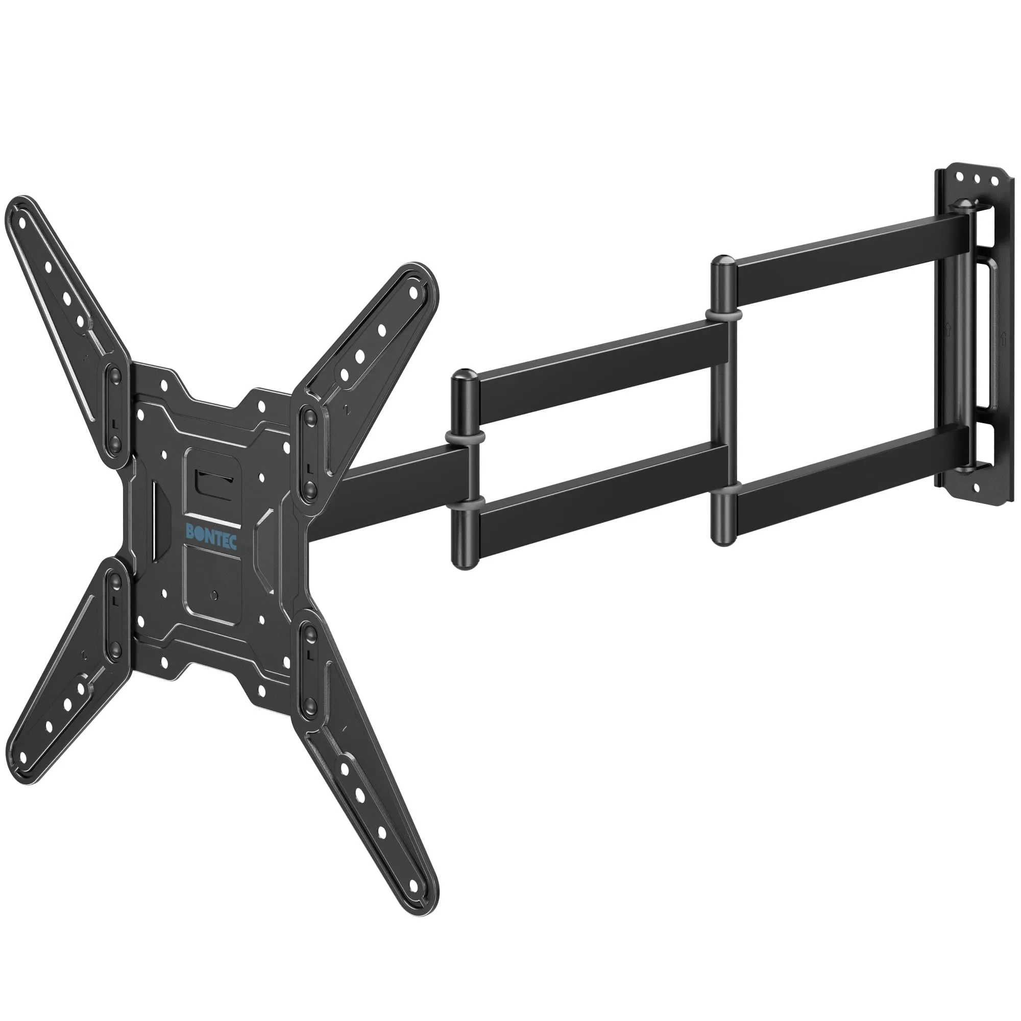 BONTEC Supporto da Parete per TV da LED/LCD 26-60 pollici, Staffa con Inclinabile, Girevole ed Estendibile, Braccio TV Max.45 kg, Porta da Parete con Fascette cavi, Max VESA 400 x 400 mm