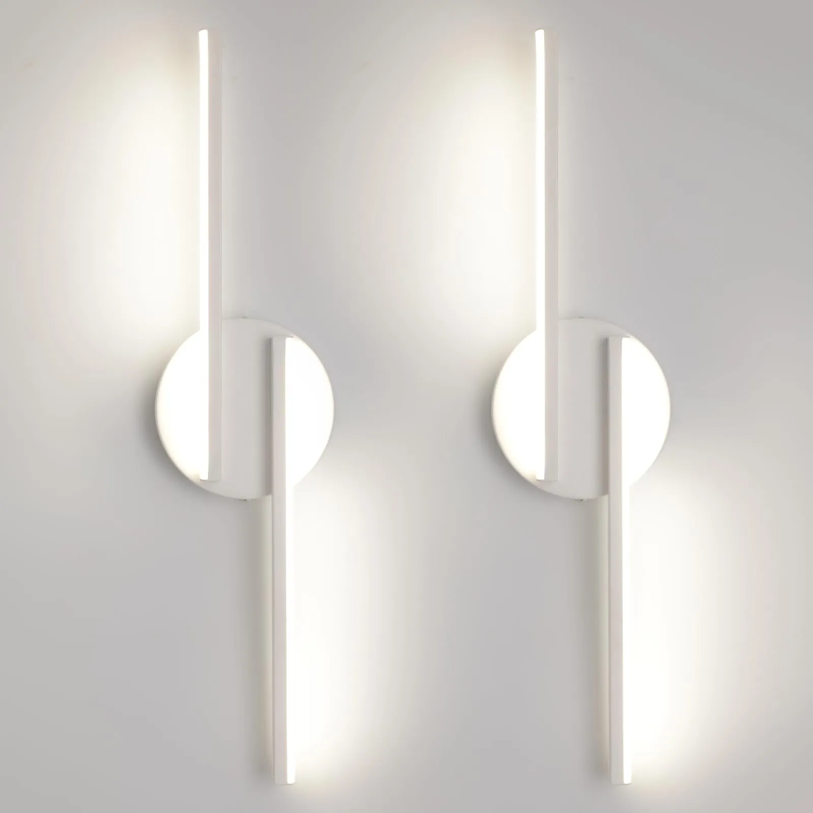 FUPE 2 Pezzi Applique da parete interno,LED Lampada da Parete interno,Moderno Up Down Applique da Parete 12W Bianco Neutro,Lampada da Parete Interni 1200LM per soggiorno,camera da letto,corridoio