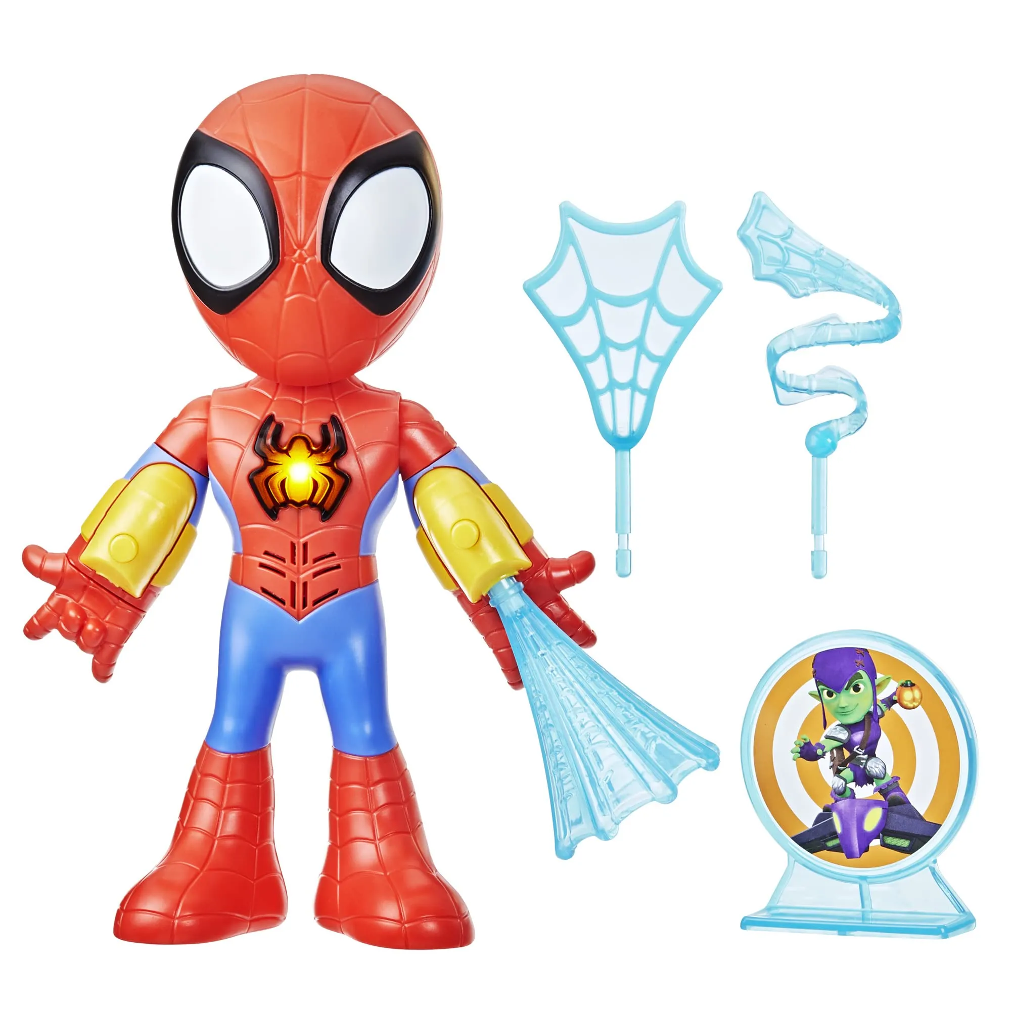 SPIDEY AND HIS AMAZING FRIENDS Hasbro Marvel, Tuta elettronica di Spidey, action figure da 25 cm, giocattoli per età prescolare per bambini e bambine dai 3 anni in su