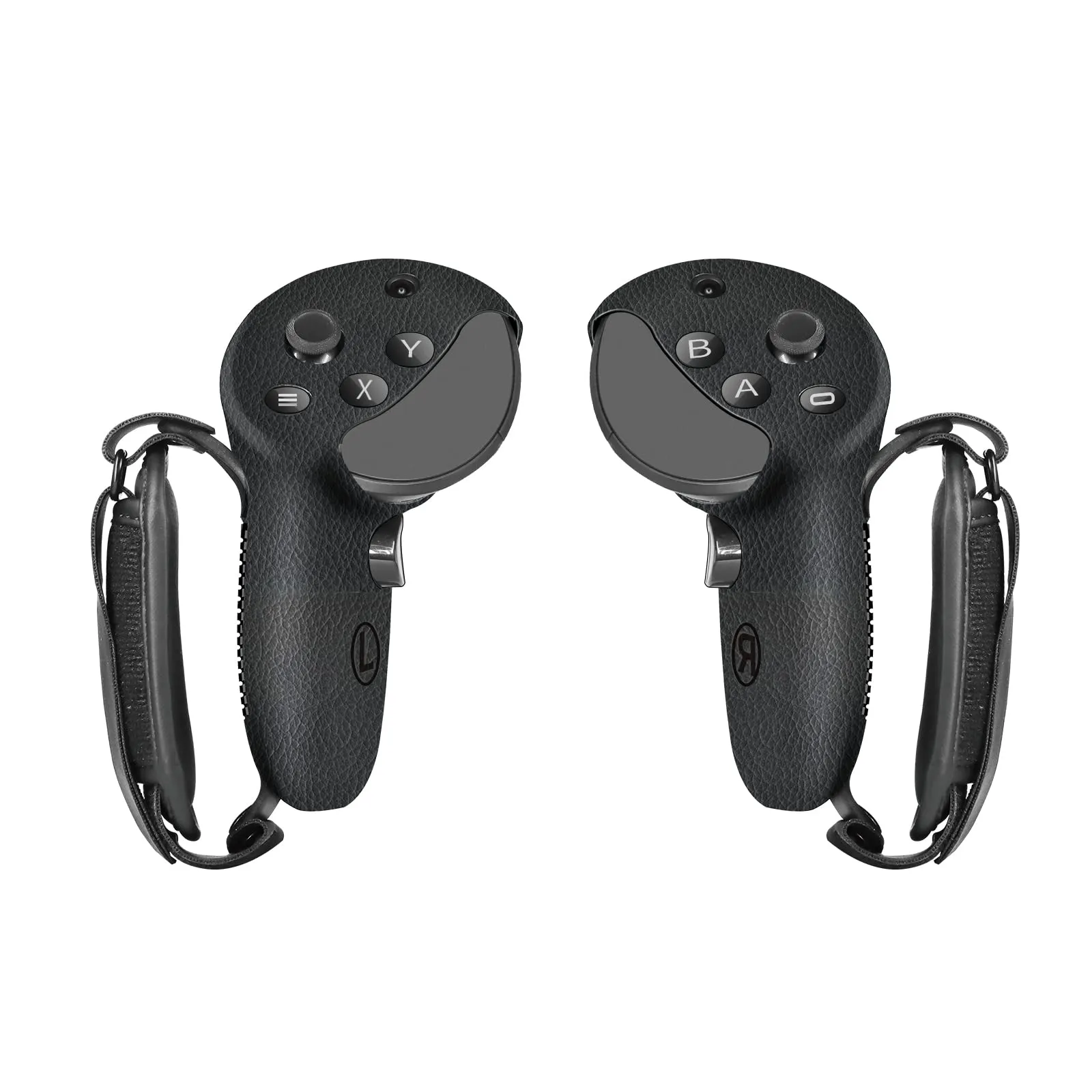 Globular Cluster Silicone Grips for Meta Quest Pro Controllers - Come with PU Leather Cushion Pad - More Comfortable (Black)