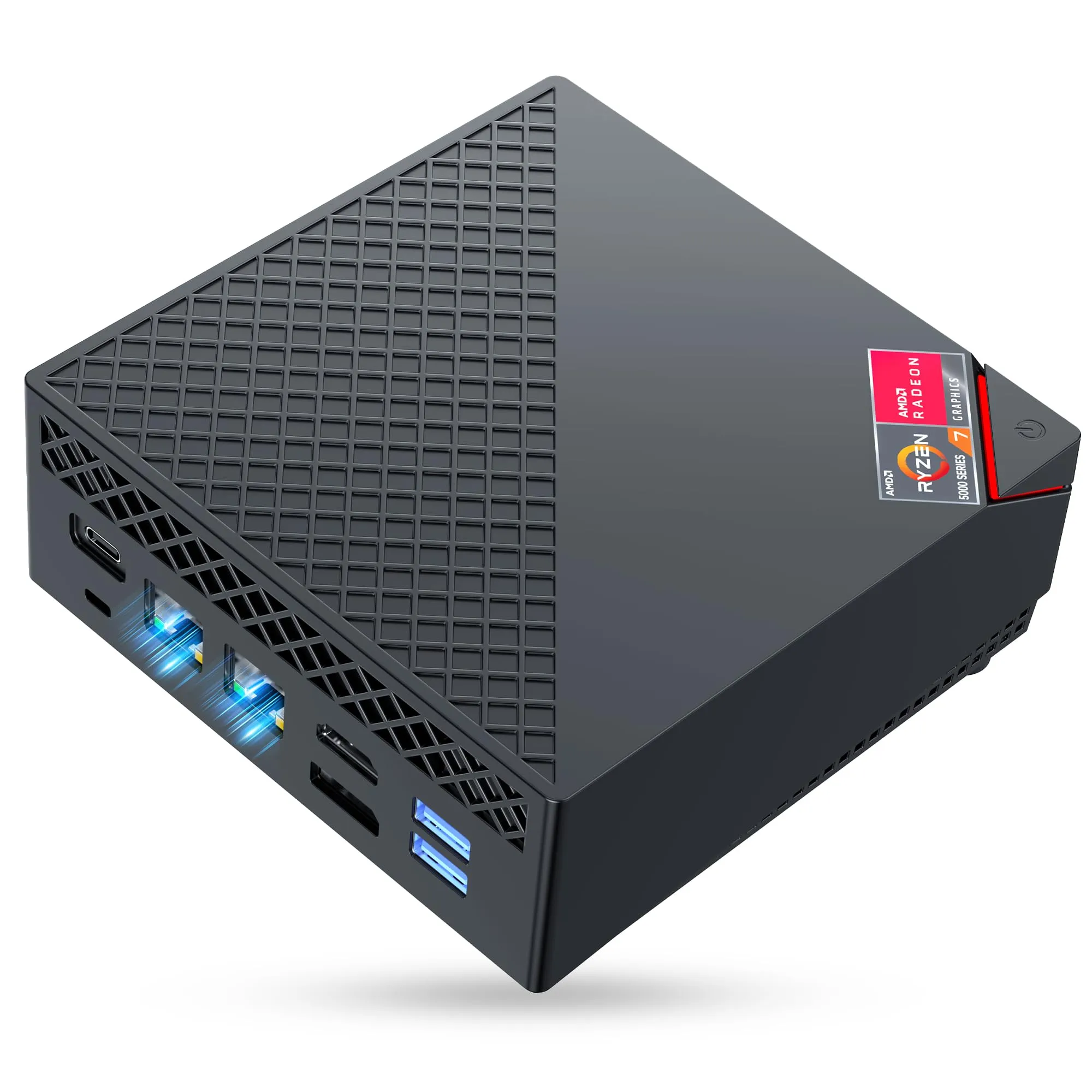 NiPoGi AM06PRO Mini PC Ryzen 7 7730U W-11 Pro (8C/16T,fino a 4,5 GHz),32GB DDR4 1TB M.2 SSD Mini Computer 4K@60Hz Triple Display DP/HDMI 2.0/Type-C,Micro PC con Dual-LAN/WIFI6/BT5.2 per Ufficio/Casa