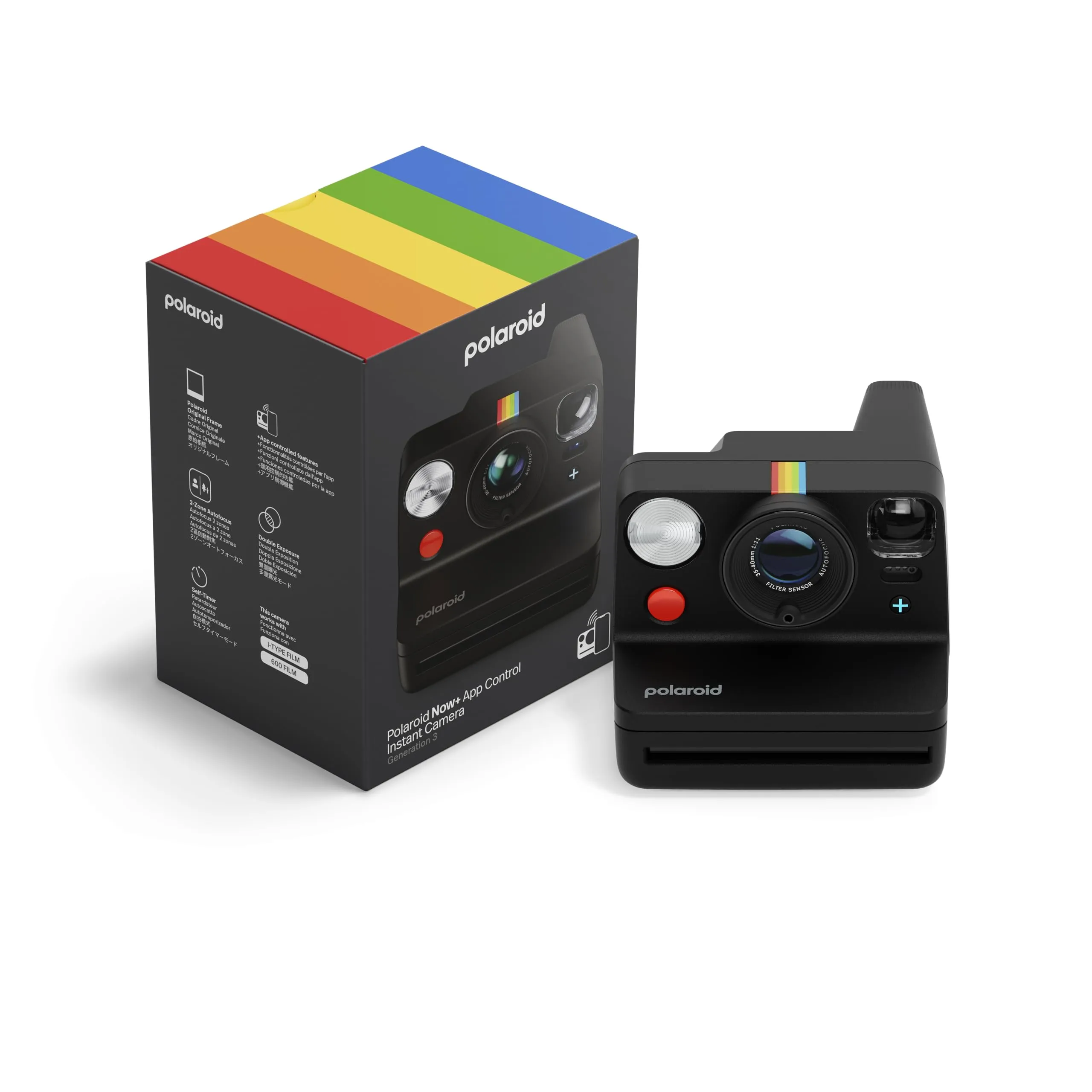 Polaroid - NOW+ Generazione 3 - Fotocamera istantanea Bluetooth connessa - Nero (9160)