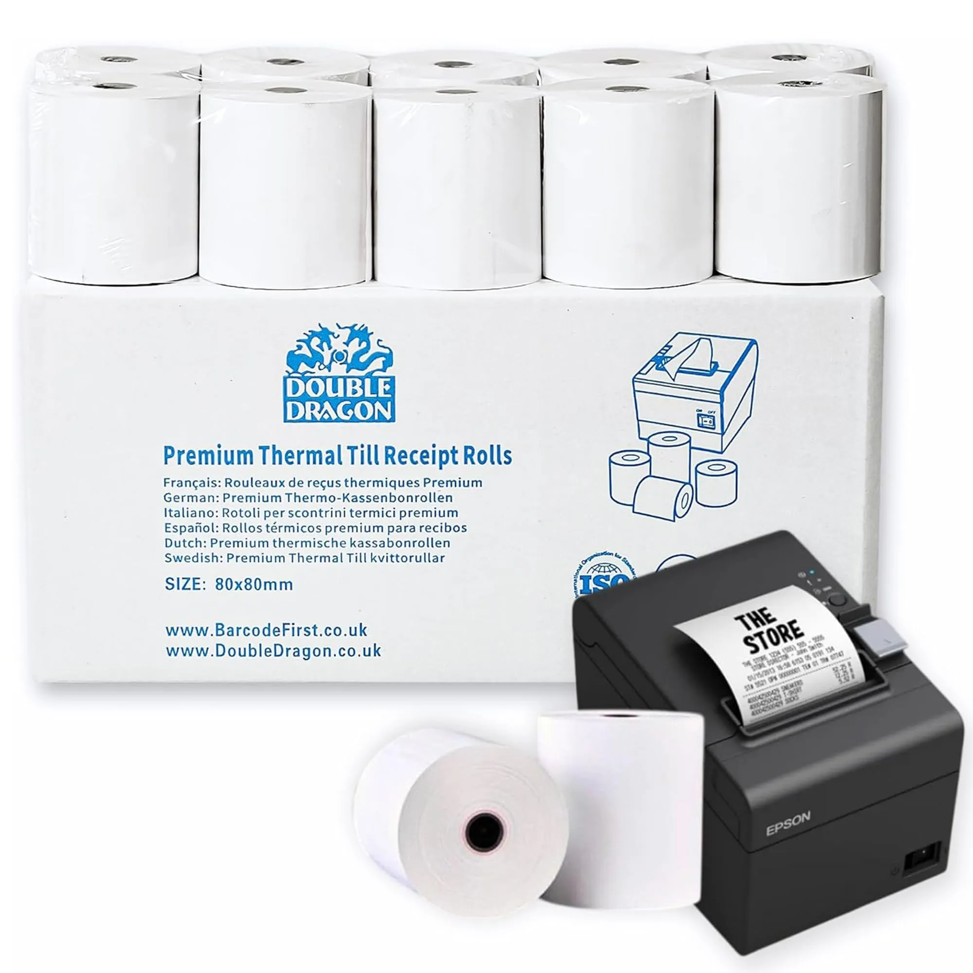 Rotoli di carta termica da 80 x 80 mm, adatti per terminali POS Epson, Star, Samsung, Bixolon, POS, confezione da 10 rotoli