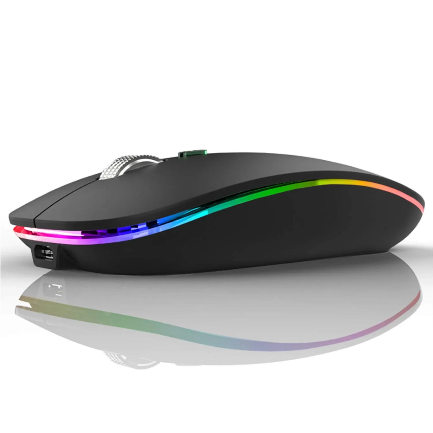 Uiosmuph Mouse Senza Fili Bluetooth, Bluetooth 5.1+Bluetooth 5.0+2.4G Ricaricabile Mouse Senza Fili Ottico Piccolo Portatile con Mouse USB per per Notebook, PC, Laptop, Computer, MacBook(Nero Opaco)