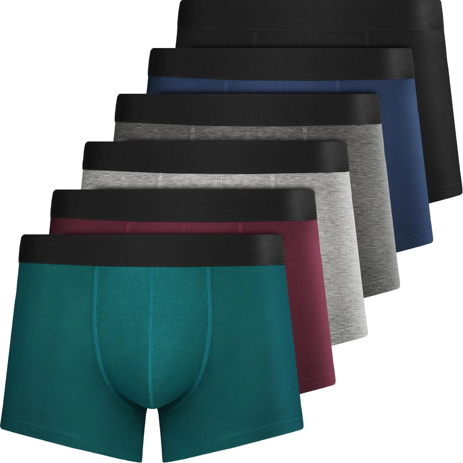 QINCAO Boxer Uomo, a Confezioni di 6 Pezzi, Mutande Uomo, Boxer Uomo Cotone Senza Logo.