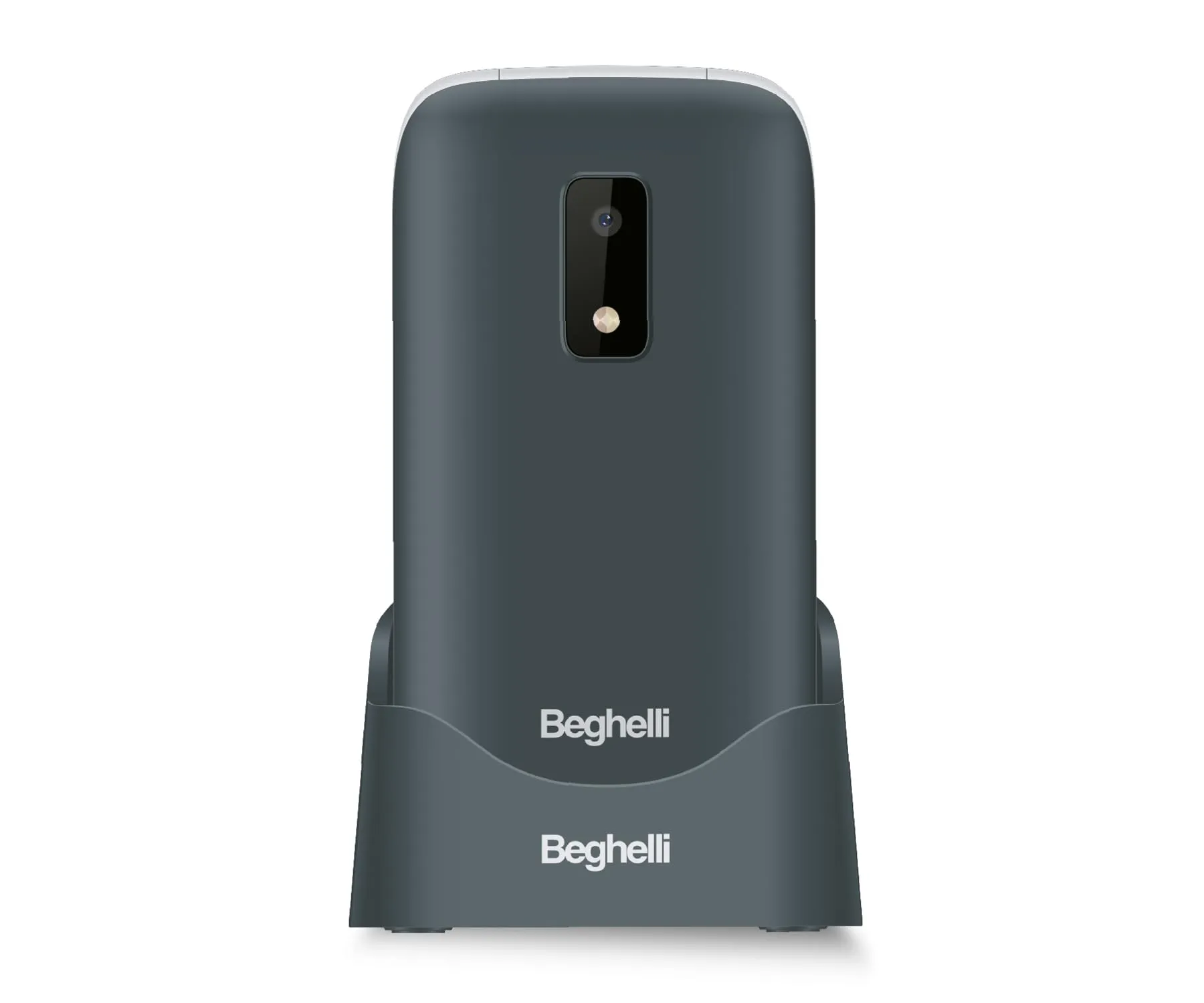 Beghelli - Telefono Anziani Salvalavita SLV20 Plus, Conchiglia gsm con Tasto SOS e Chiamata Rapida, Cellulare con Grandi Tasti, Volume Alto, Display 2.8", Torcia, Radio, Fotocamera - Colore: Nero