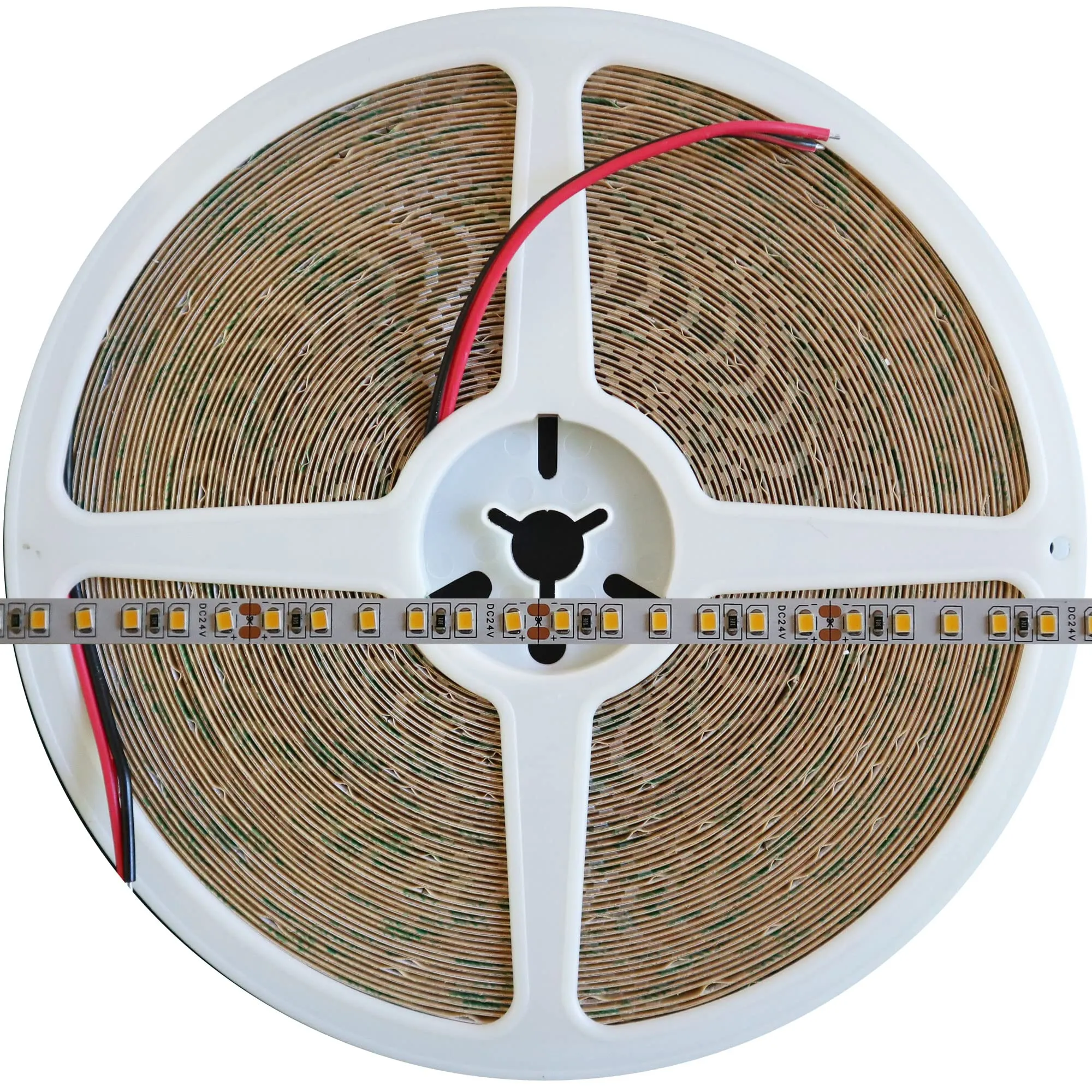 Mondo Strisce Led: Bobina da 20 metri Bianco Caldo 3000k senza trasformatore 2400Led 240Watt 20,000Lumen 24V Striscia Led Strip ip20