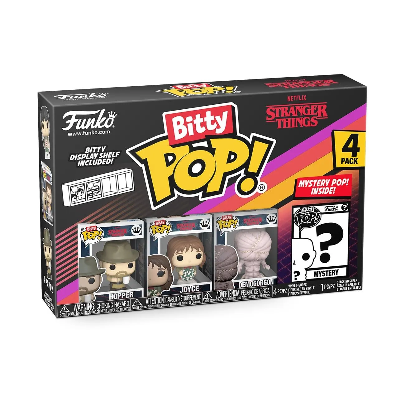 Funko Bitty Pop! ST SZN1 - Hopper 4pkE una Mini Figura Misteriosa a Sorpresa - 0.9 Inch (2.2 Cm) - Stranger Things da Collezione - Ripiano Espositivo Impilabile Incluso - Idea Regalo - TV Fans