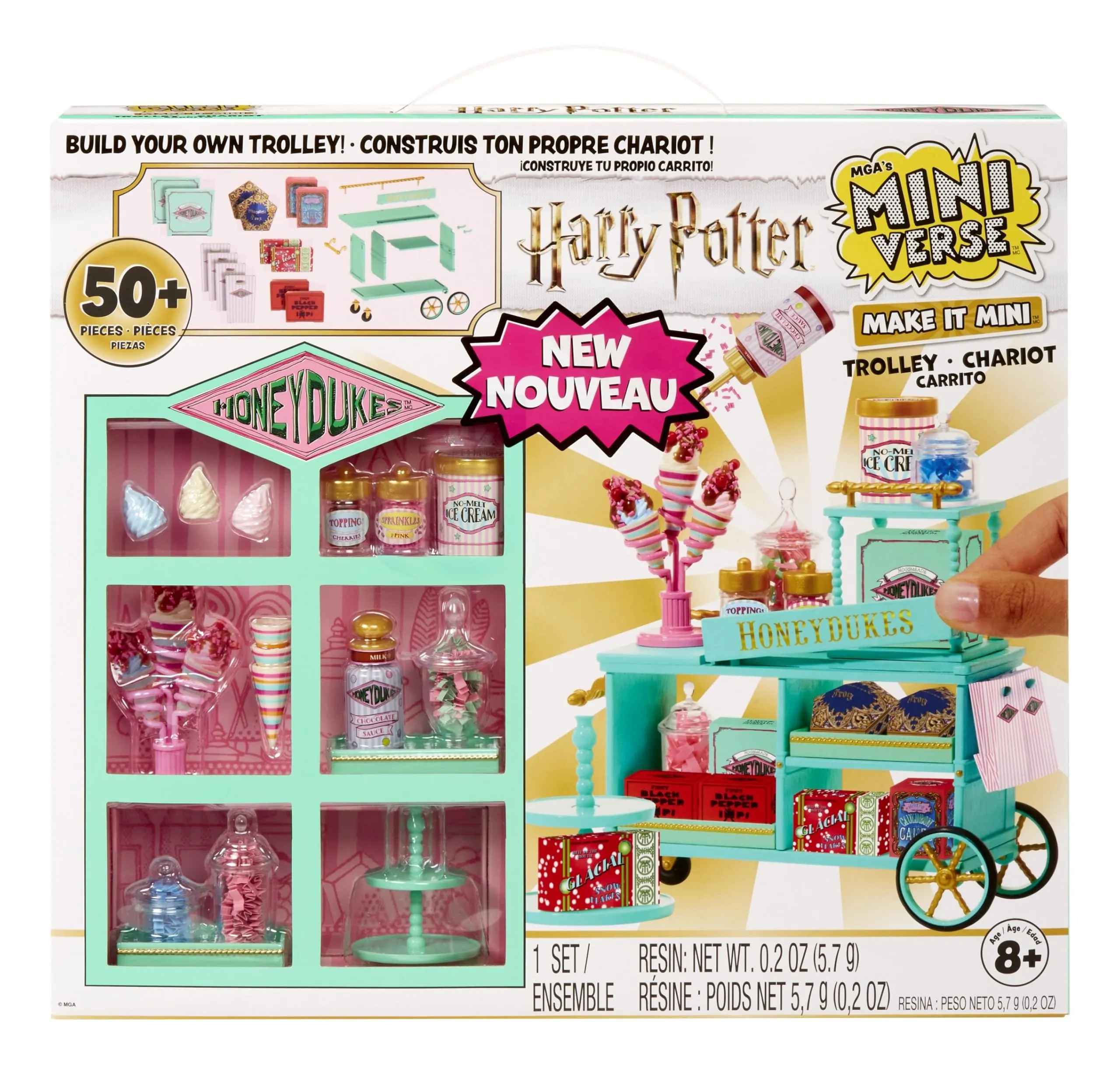 MGA's Miniverse Make It Mini Honeydukes Trolley - Miniature di Harry Potter da Collezionare, più di 50 Pezzi, Fai da te, Gioco in Resina, Replica di Cibo. Età 8+. NON COMMESTIBILE