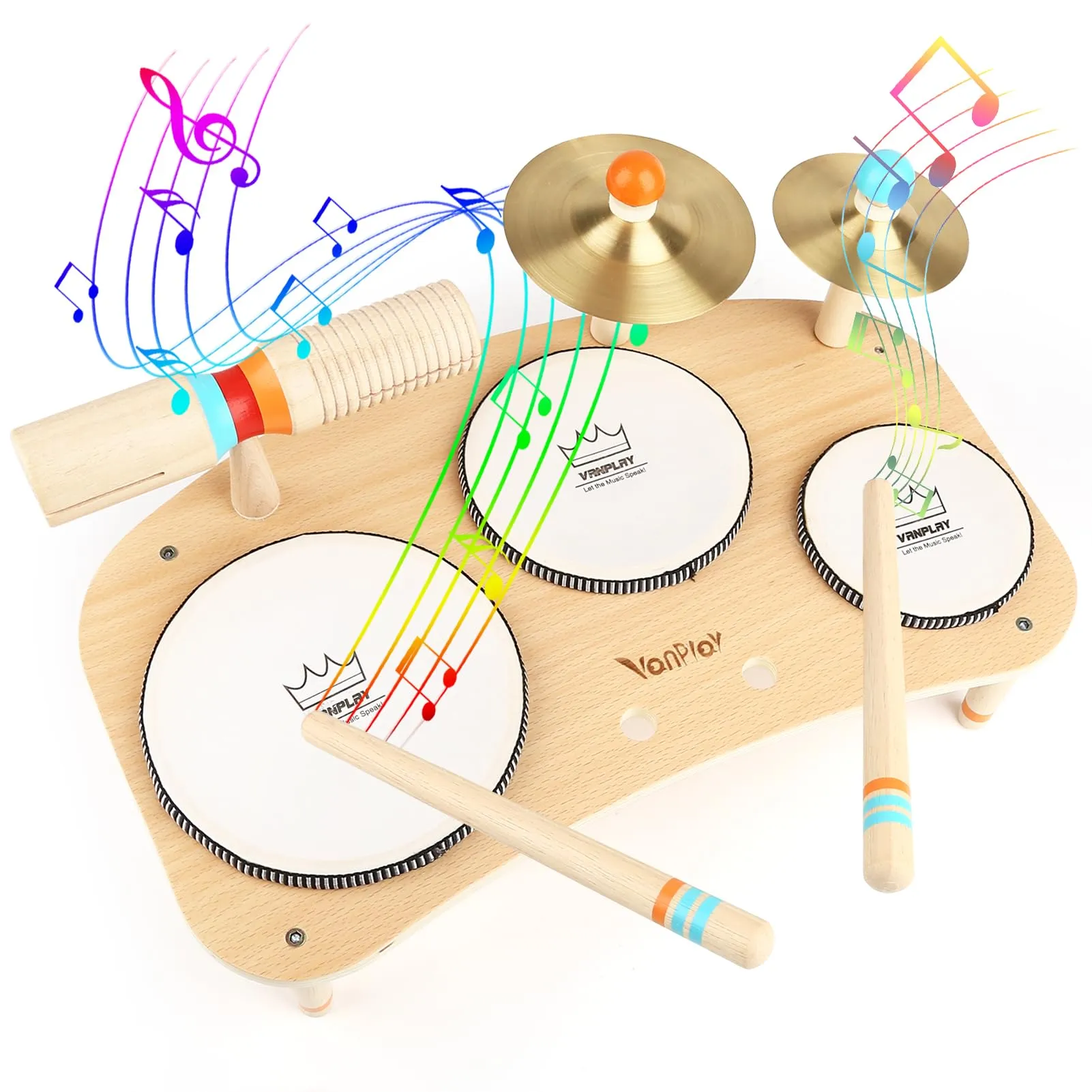 Giochi Bambini Tamburo Bambino Strumenti Musicali Batteria per Bambini Giochi Legno Regalo Bambino 3 4 5 Anni
