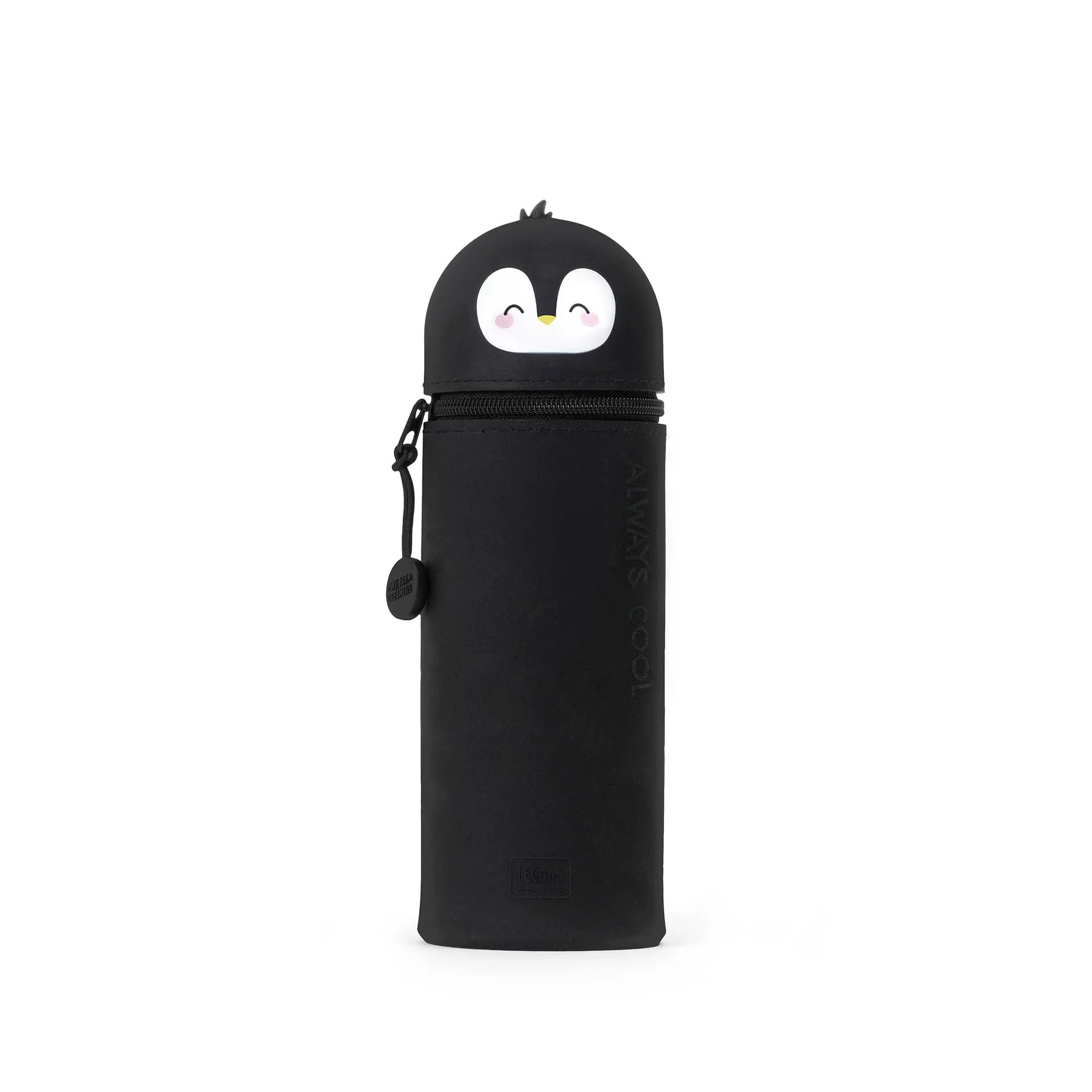 Legami - Astuccio 2 in 1 in Morbido Silicone - Kawaii, Astuccio Scuola a Forma di Pinguino, Portapenne da Tavolo, con Cerniera, in Silicone, Astuccio Penne Pastelli Pennarelli, H 18,5 cm