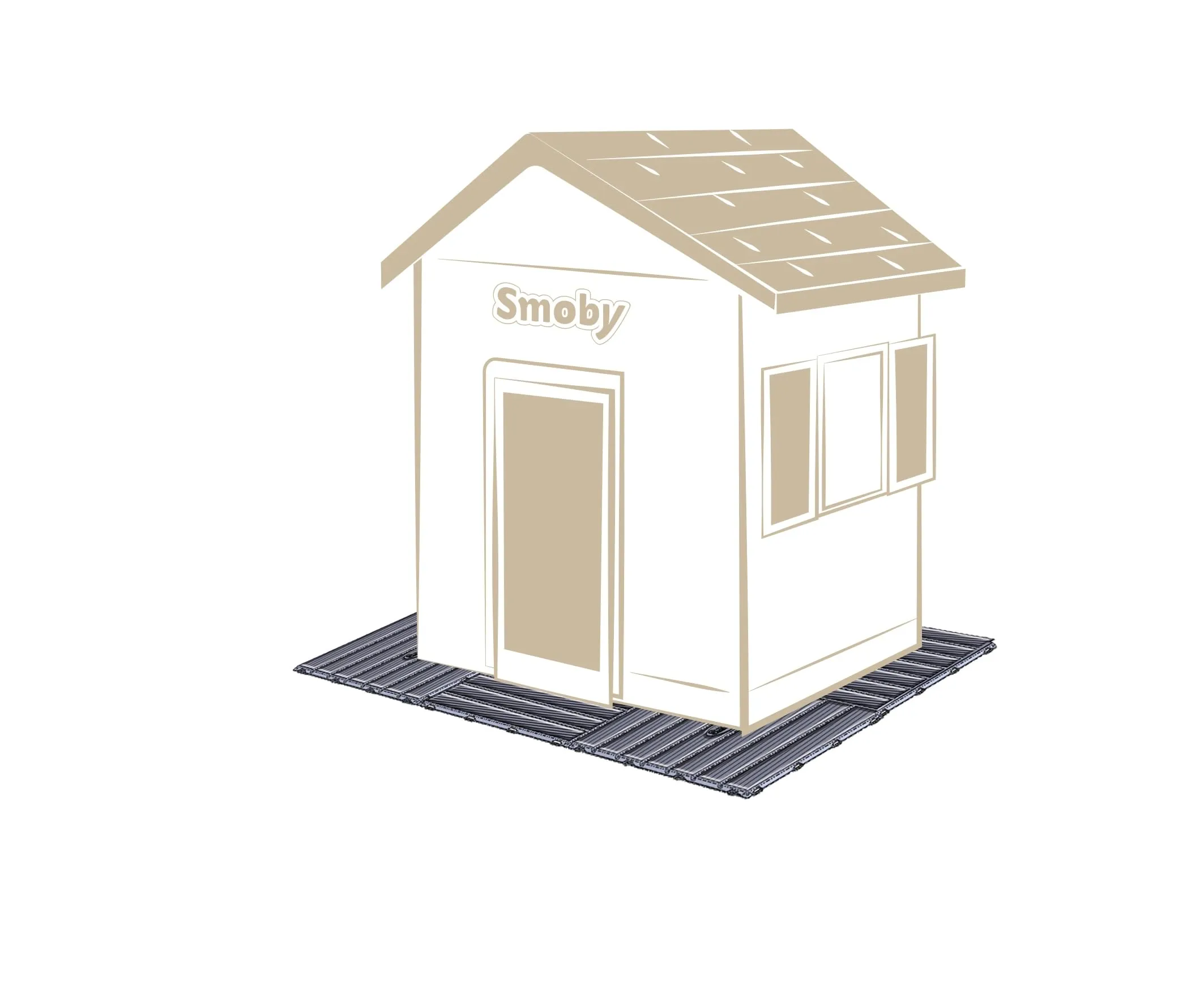 Smoby - Set 6 piastrelle - Pavimentazione Casa - 45x45cm - Effetto materico legno - Anti UV - 100% plastica riciclata e riciclabile