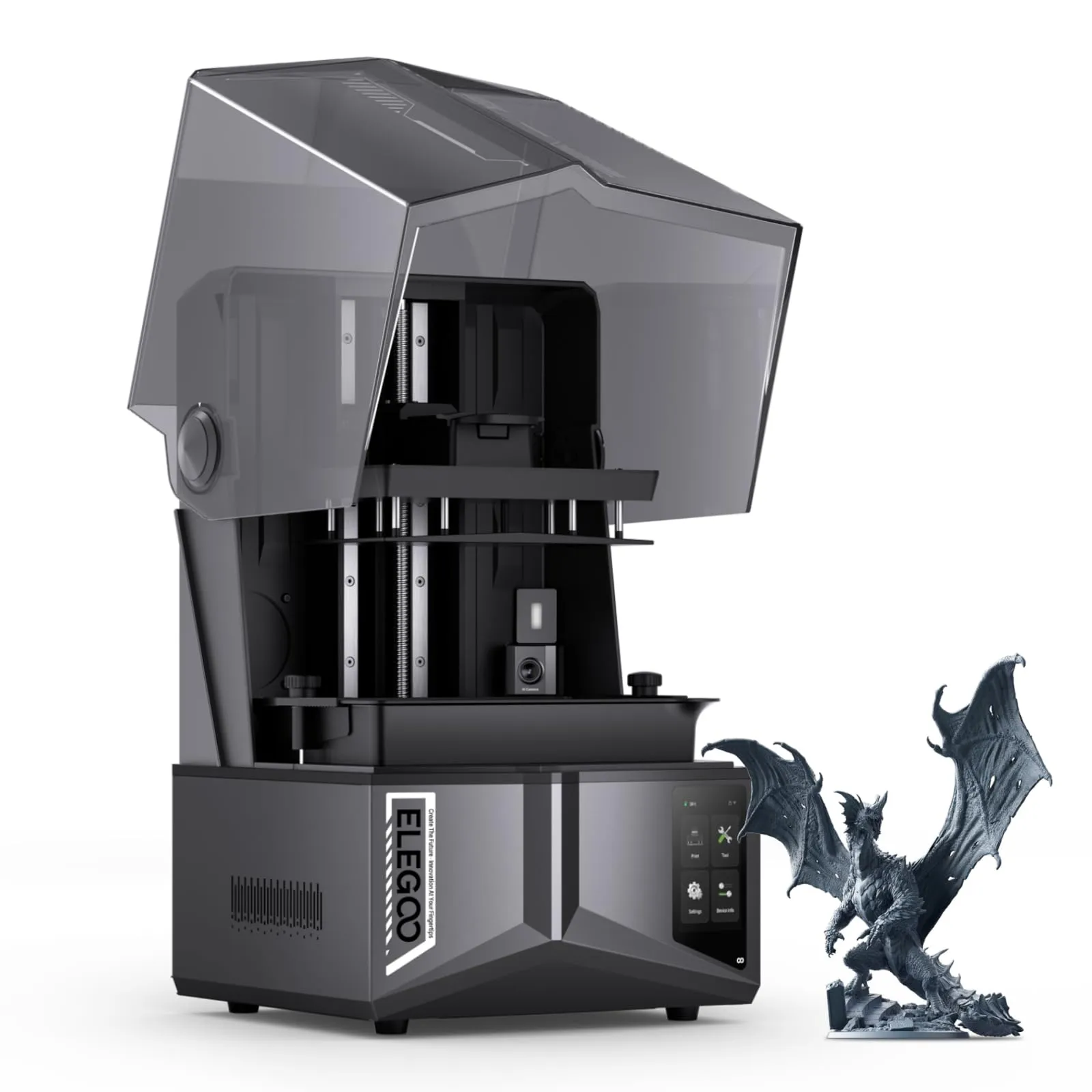 ELEGOO Saturn 4 Ultra 16K Stampante 3D Resina con Coperchio Ribaltabile, Riscaldamento del Serbatoio a 30°C, Stampa ad Alta Velocità a 150 mm/h, Dimensione di Stampa 211,68×118,37×220 mm³