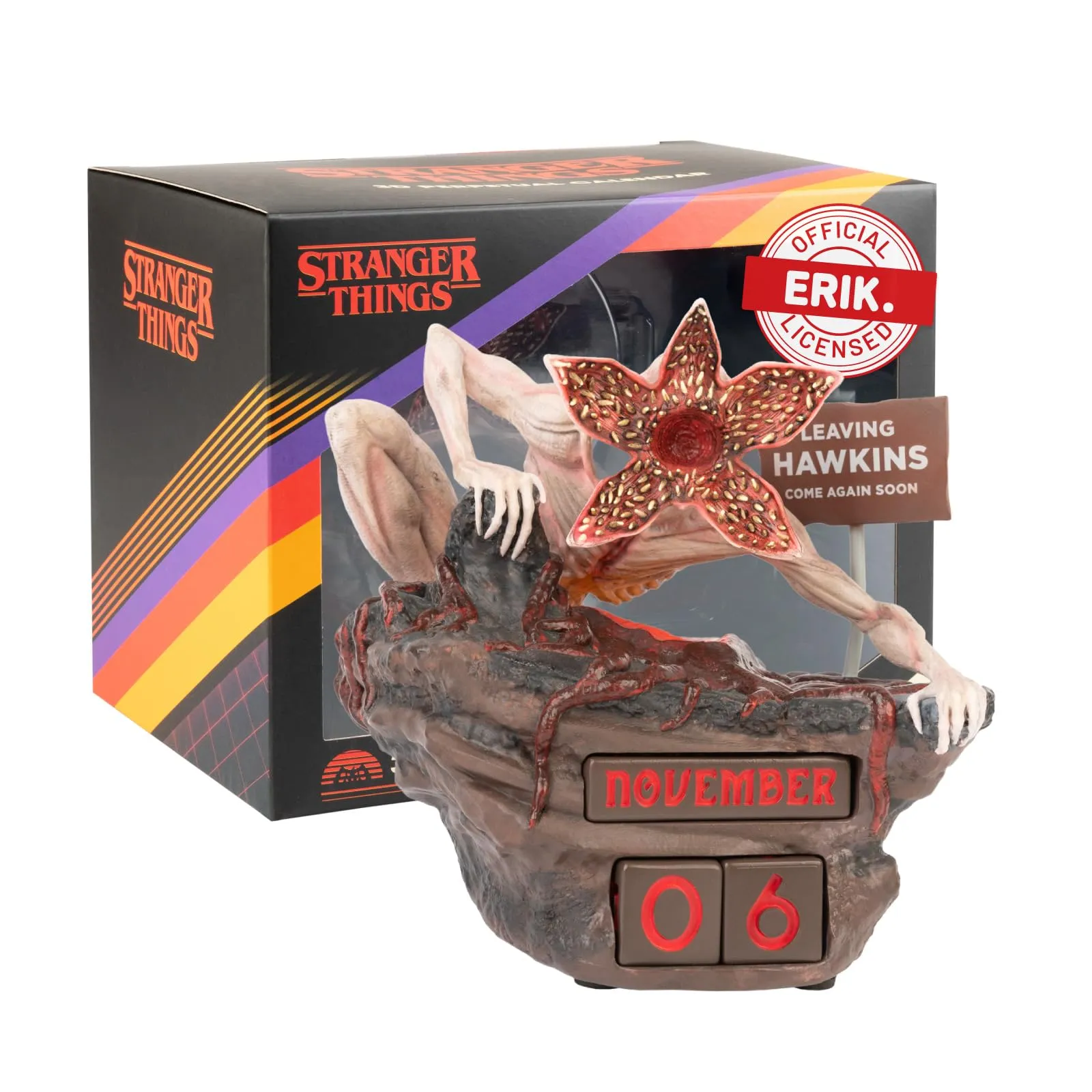 Grupo Erik Calendario Perpetuo Stranger Things 3D - Calendario da Tavolo Perpetuo | Decorazione da Scrivania per Fans: Stranger Things Gadget 13,3 x 13,3 x 14,6 cm