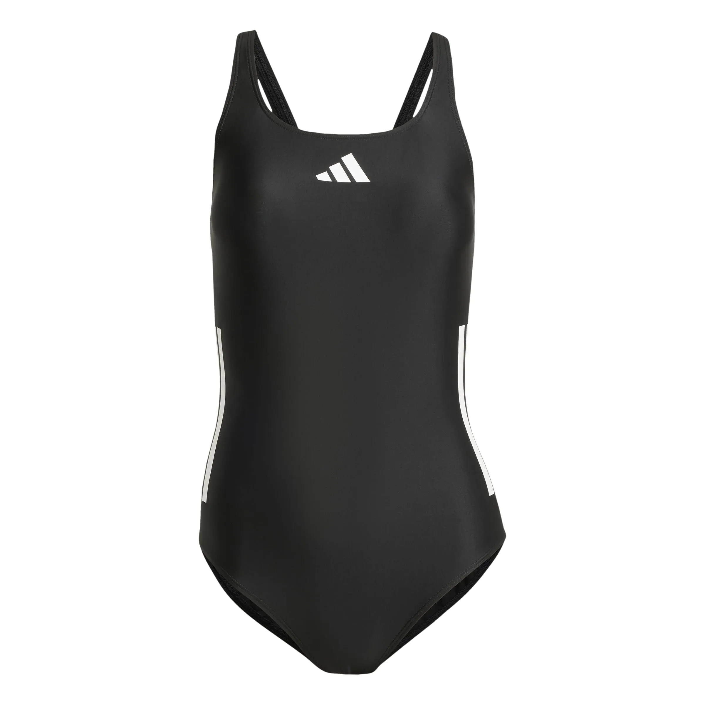 Adidas Donna 3 Stripes C-Back Swimsuit, Black/White, 44