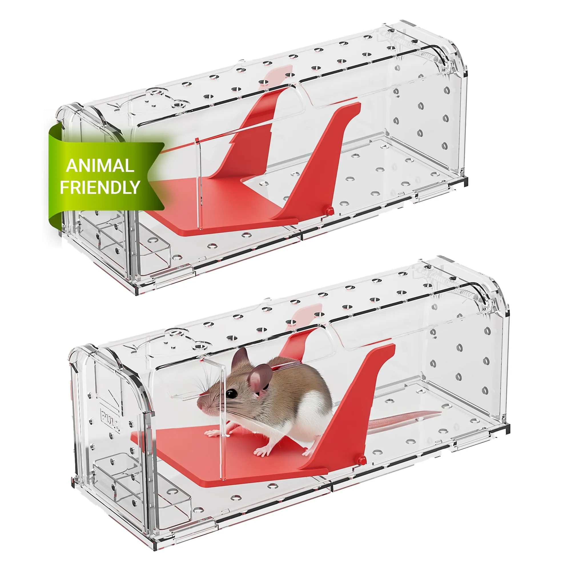 Roshield 2 x Trappole friendly per la cattura di TOPI, adatte ad interni ed esterni. Antiparassitari e catturano l’animale vivo. Riutilizzabili, eseguono una cattura veloce ed altamente sensibile