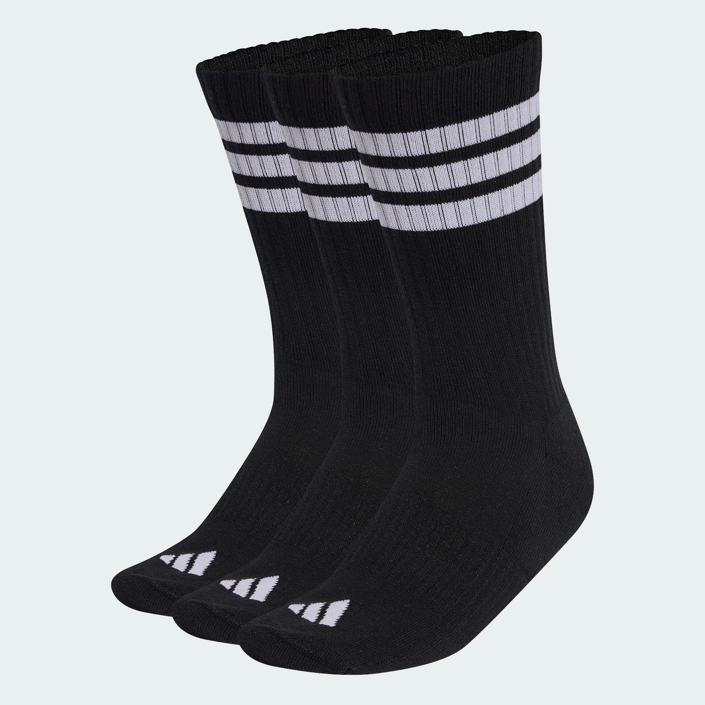 adidas Unisex - Adulto 3STRIPES CUSHIONED SPORTSWEAR CREW SOCKS 3 PAIR PACK, black/white/white, 42-45