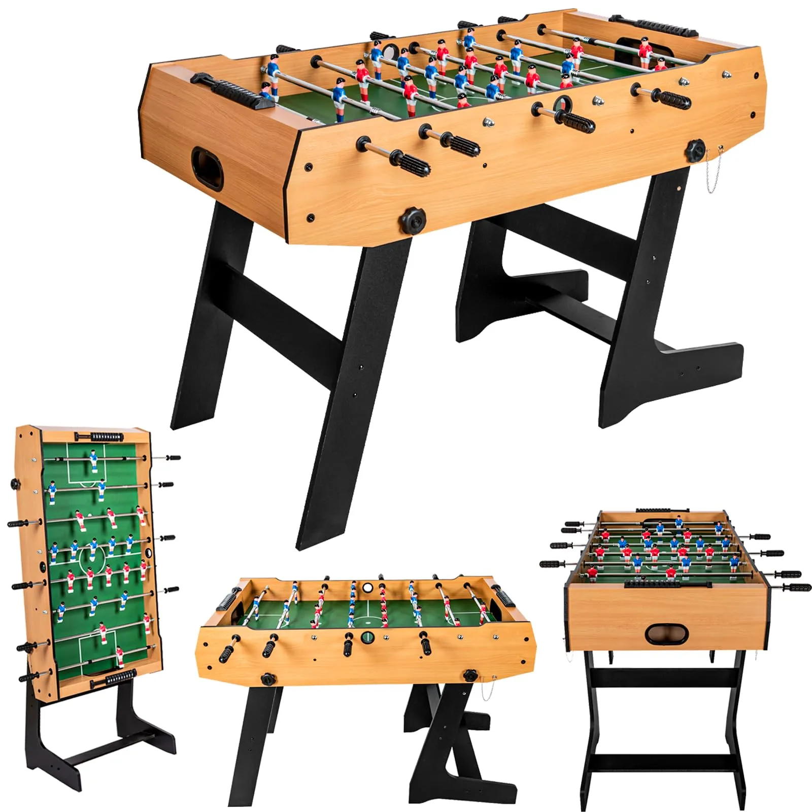 HLC Calcio Balilla Pieghevole，4FT Calcio Balilla Bambini，Asta Telescopica，Bar Lounge Biliardino，Giochi Interattivi Genitore-Figlio，Bambini Regalo(121 x 61 x 81 cm)