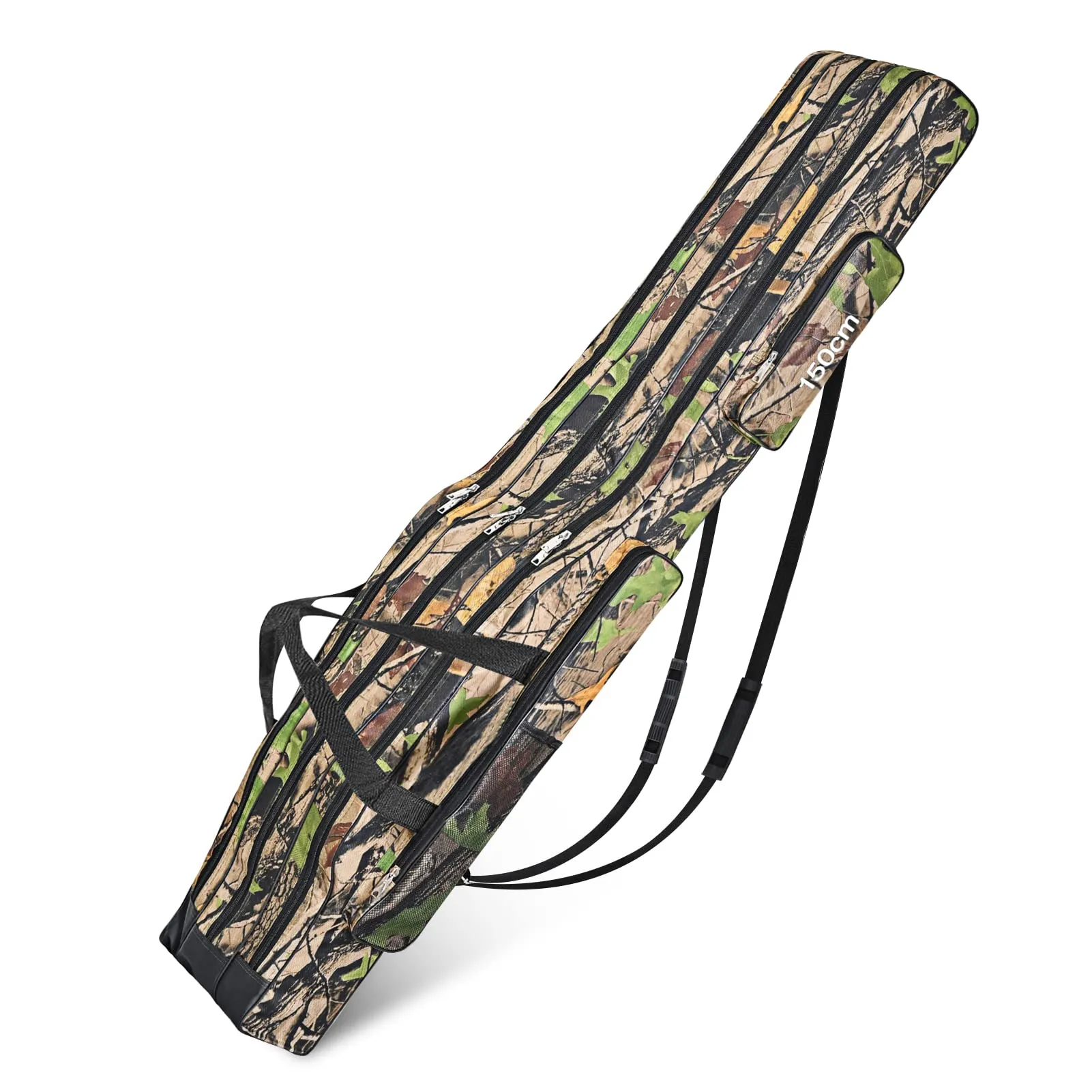 Borsa da Pesca 3 Strati - Sacca Porta Canne 150cm Oxford, Zaino e Fodero per Trasporto Attrezzatura e Accessori, Custodia Portatile per Canna