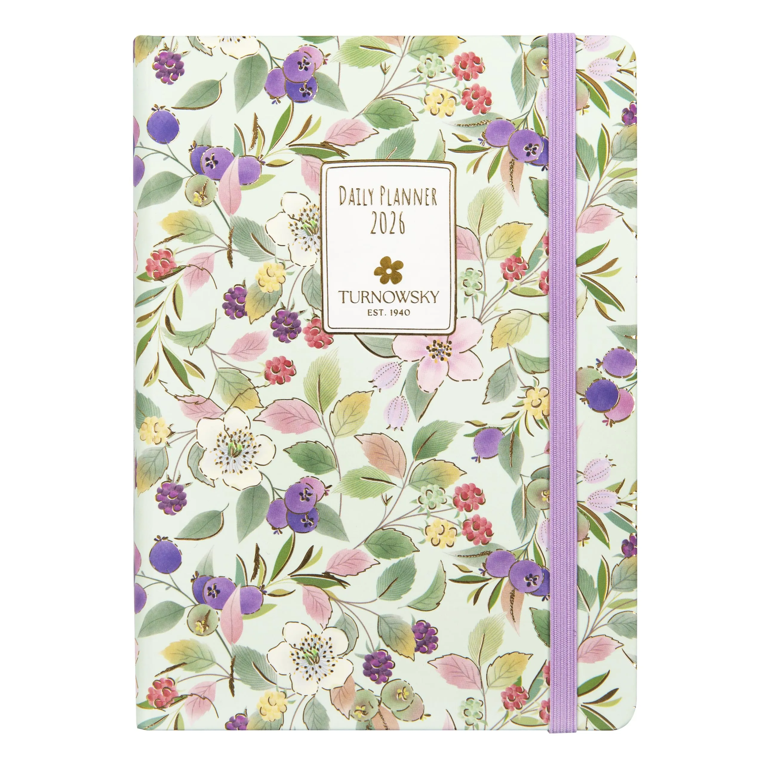 Turnowsky, Mini - Agenda 2026, 12 Mesi, Giornaliera, Con Elastico E Segnalibro Trancia Metal in Cover, Per Lavoro e Università, 352 Pagine Stampate a Colori, Formato Cm 11x15,3h, Fiori e Bacche