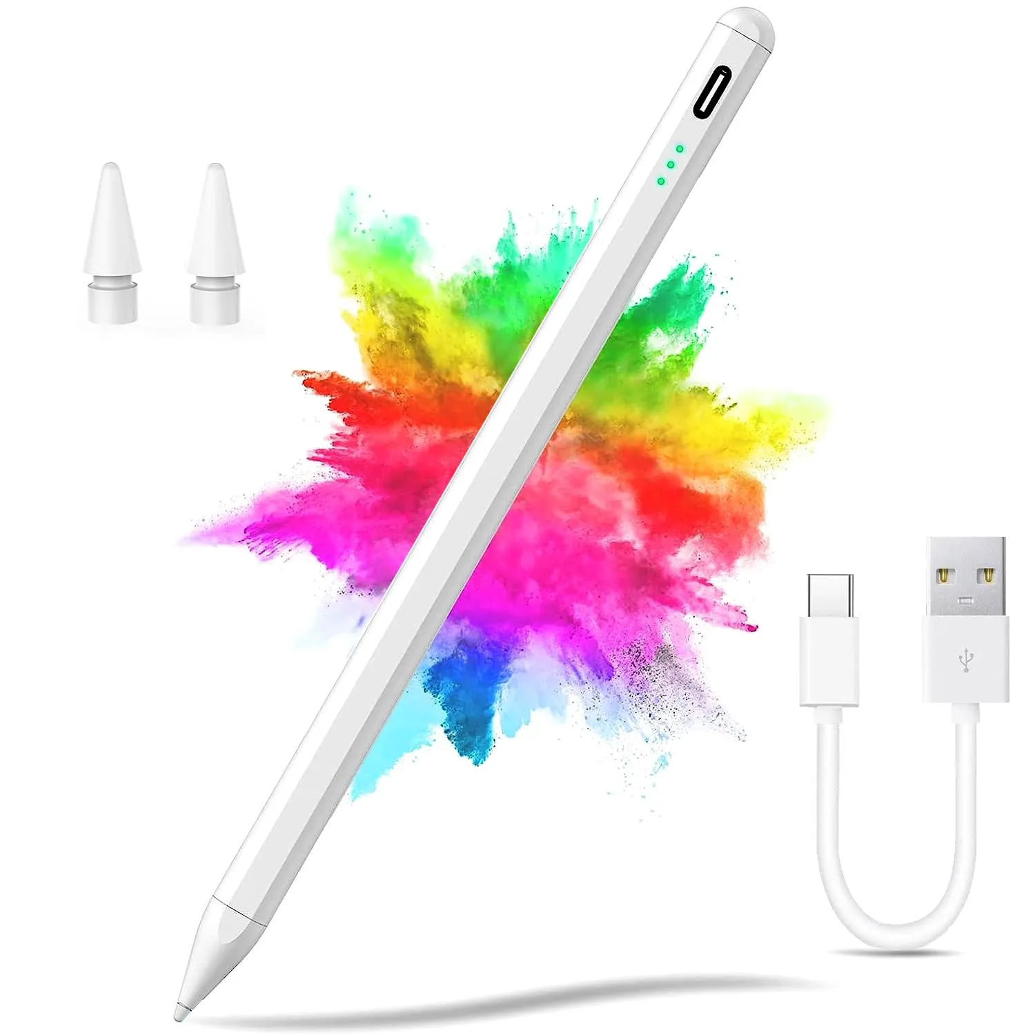 Penna per Tablet,Stylus Pen Tablet Android,Compatibile Samsung/Vivo/Xiaomi/Huawei/Smartphone/Android/iOS, Penna Touch Tablette ad Alta Sensibilità e Precisione con 2 Punta Sostituibile