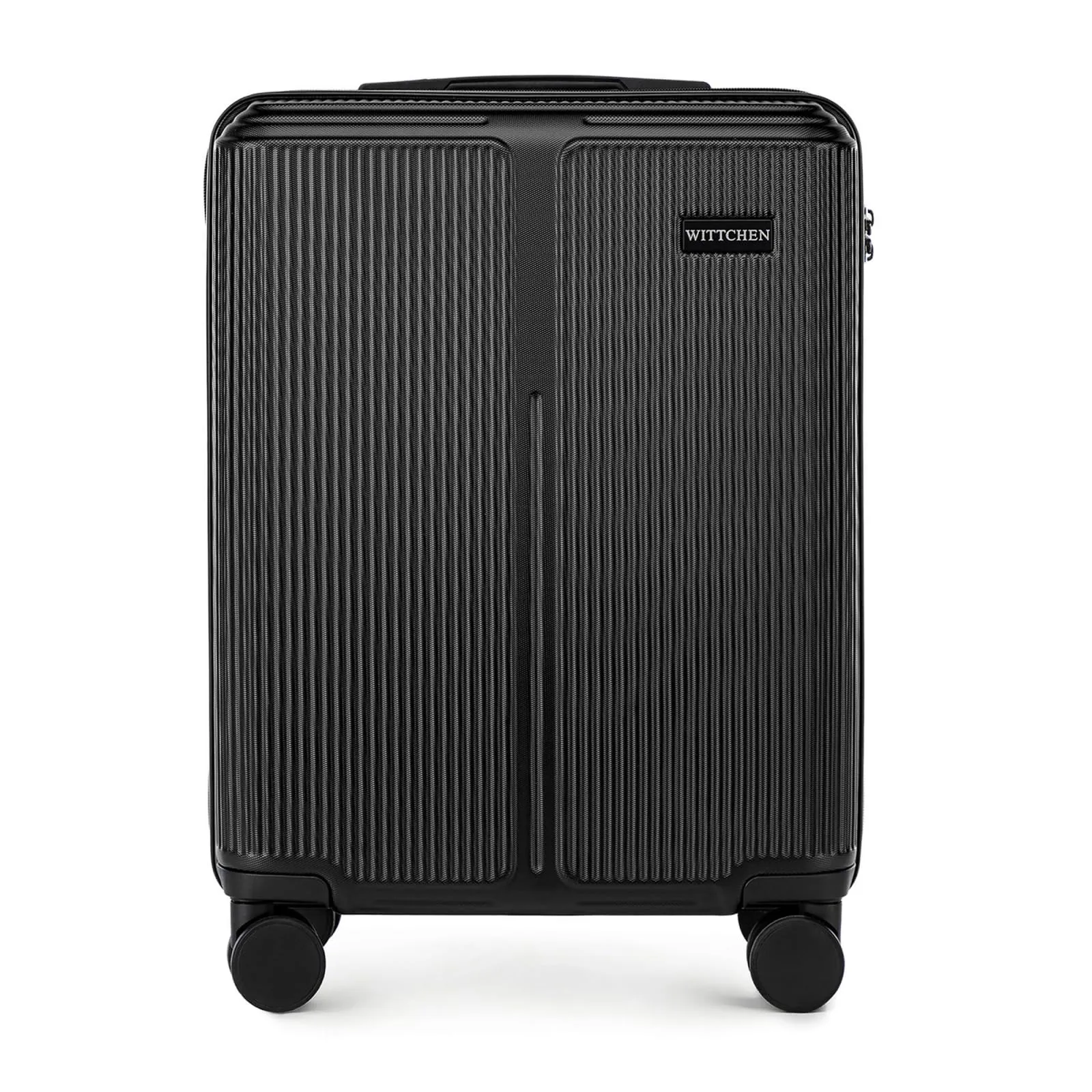 WITTCHEN Stripes Line Valigia da cabina 55 × 39 × 20 cm (M) | (36 L), ABS rigido, 4 ruote 360° e lucchetto combinazione | Trolley bagaglio a mano formato, Ryanair/ITA Airways - Colore: Nero
