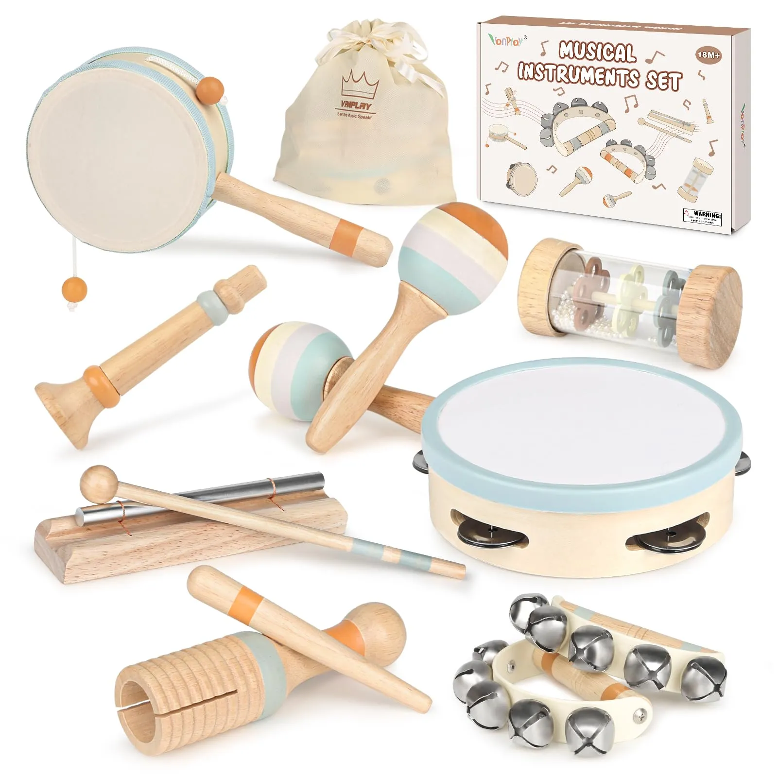 Strumenti Musicali Montessori Batteria per Bambini Giochi in Legno Bambini Strumenti Musicali Bambini 3 4 5 6 Anni Giochi Bambini