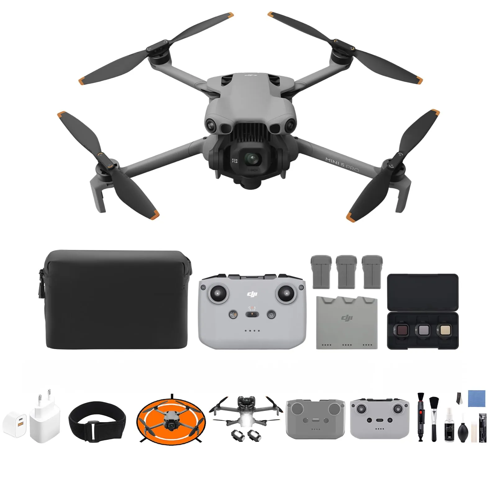 DJI Mini 5 Pro Combo Fly More con DJI RC-N3, 4K Drone con Fotocamera, CMOS da 1 Pollice, Rilevamento Omnidirezionale Degli Ostacoli, ActiveTrack 360°, 3 Batterie, C0 (Multiple Accessory Bundle)