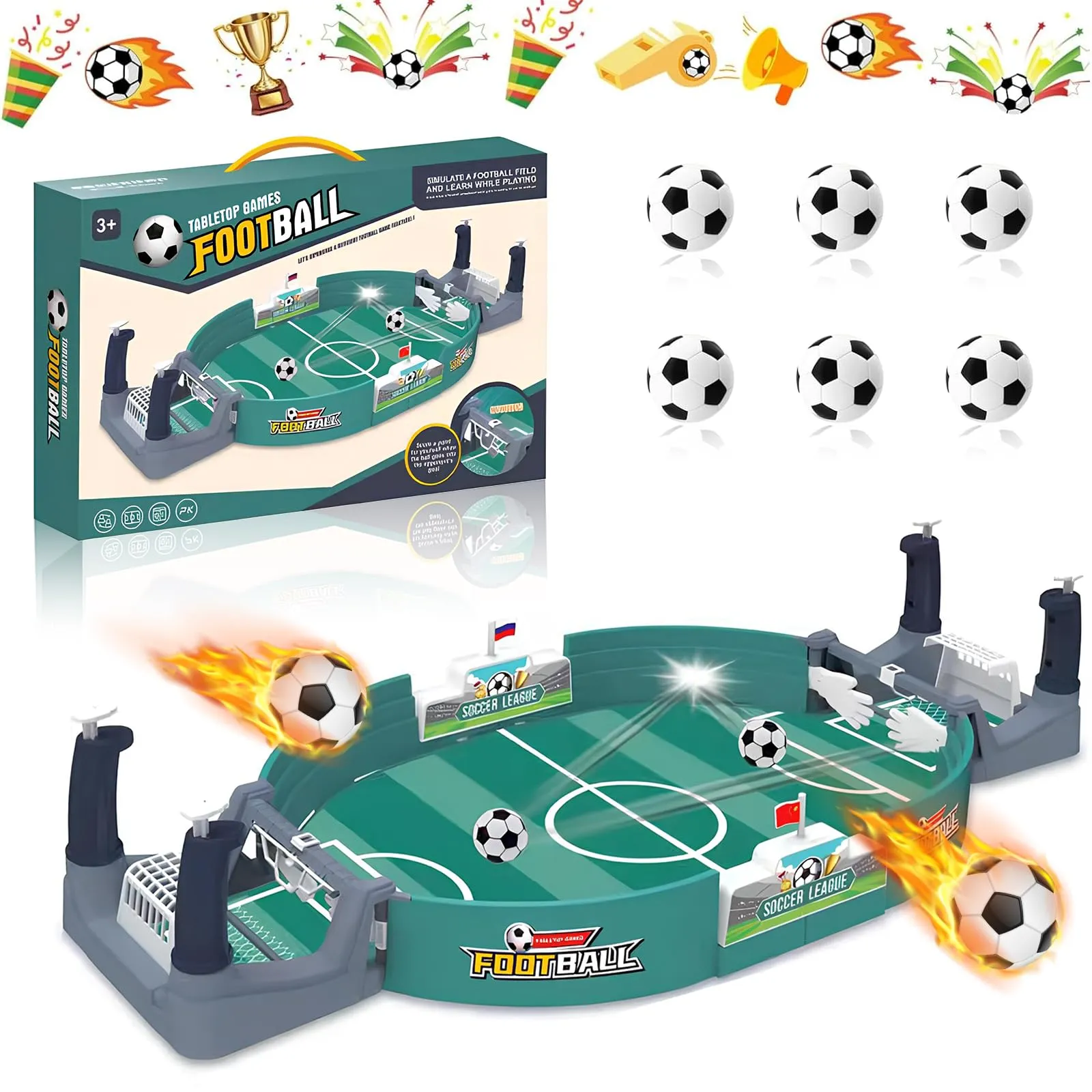 Lonsien Calcio Balilla Bambini con 6 Palline Mini Biliardino Interattivo per Bambini, Adulti, Feste di Famiglia, Bambini Regali