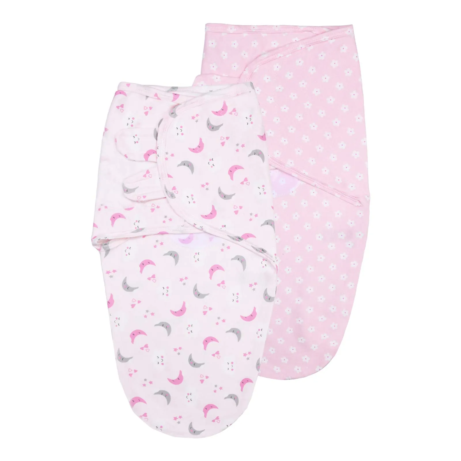 Vicloon Baby Swaddle Coperta, 2Pcs Copertina Avvolgente Regolabile per Neonato, Sacco Nanna Swaddle per Bebè, Copertina Fasciante Sacchi Nanna in Morbido Cotone per Neonati 0-3 Mesi (Rosa)