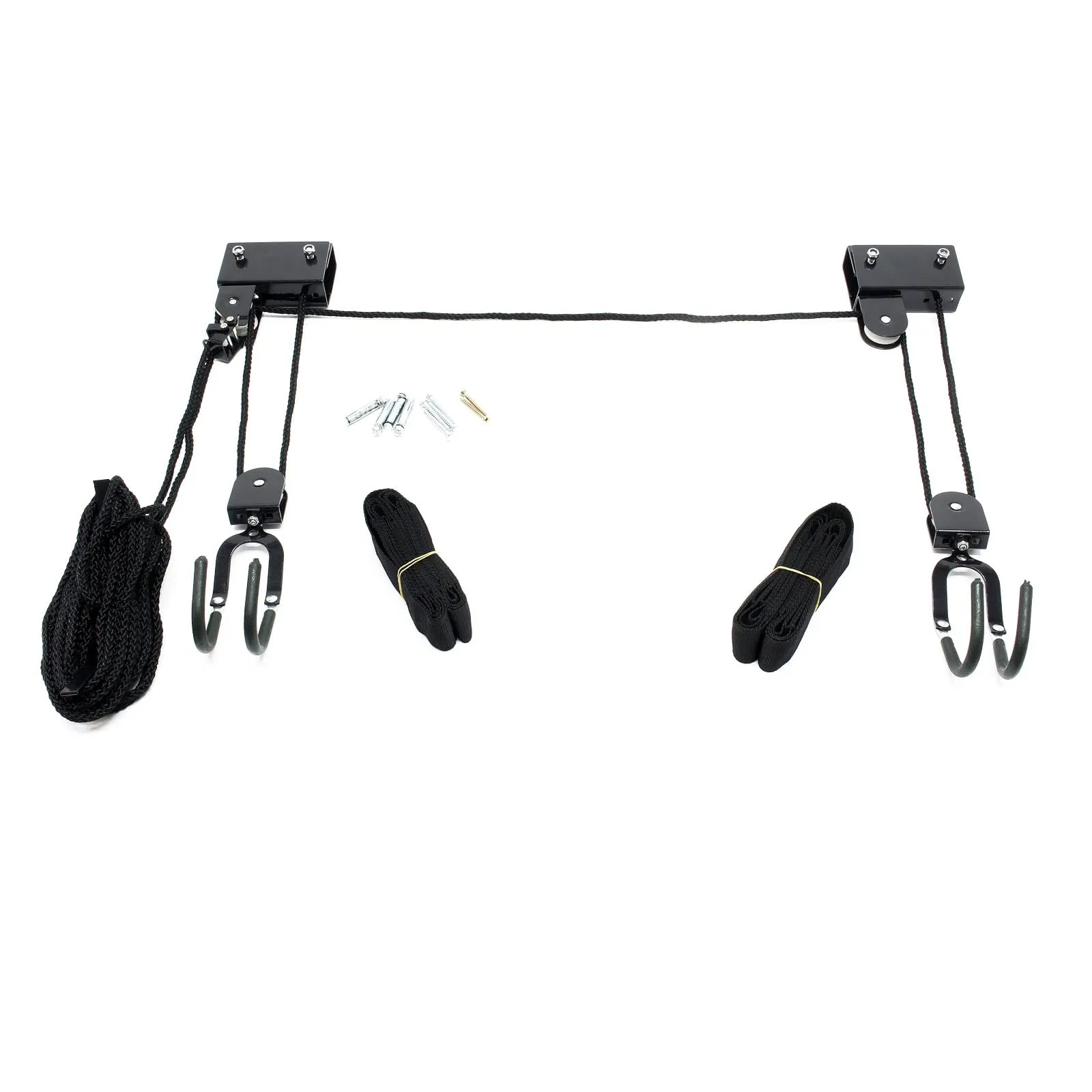 Wiltec Sollevatore a soffitto per Bici, Canoe e Kayak Fino a 45 kg Supporto con Gancio e carrucola