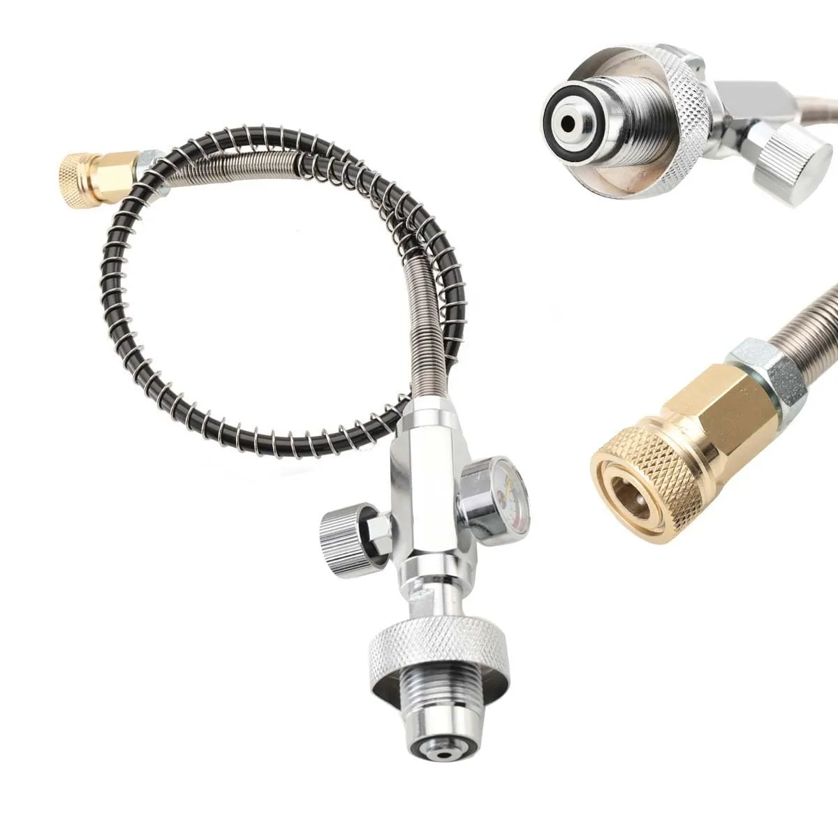 ECUTEE Paintball PCP - Kit di ricarica 0-5000PSI PCP SCBA con manometro, connettori in ottone, tubo da 50 cm, per stazione di ricarica paintball