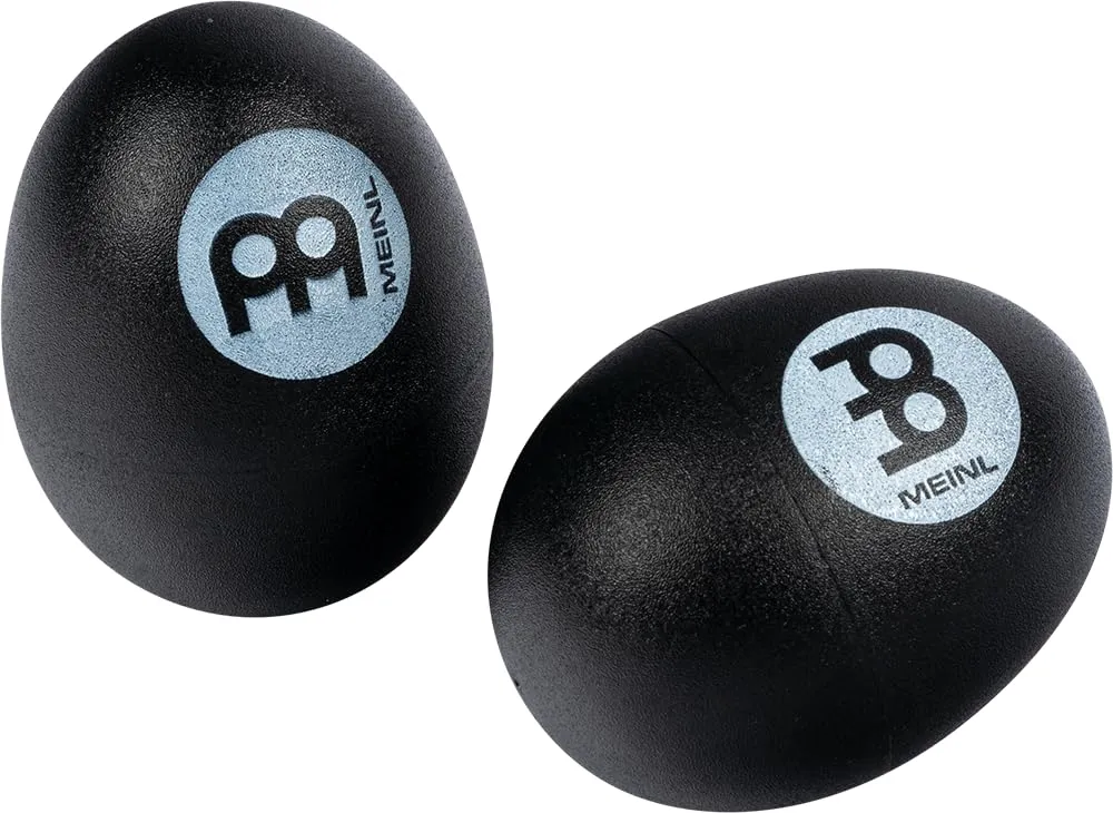 Meinl Percussion Egg Shaker Pair - 2 Shaker Ovetti con Suono Morbido e Pulito - Regalo per Musicisti - Plastica, Black (ES2-BK)